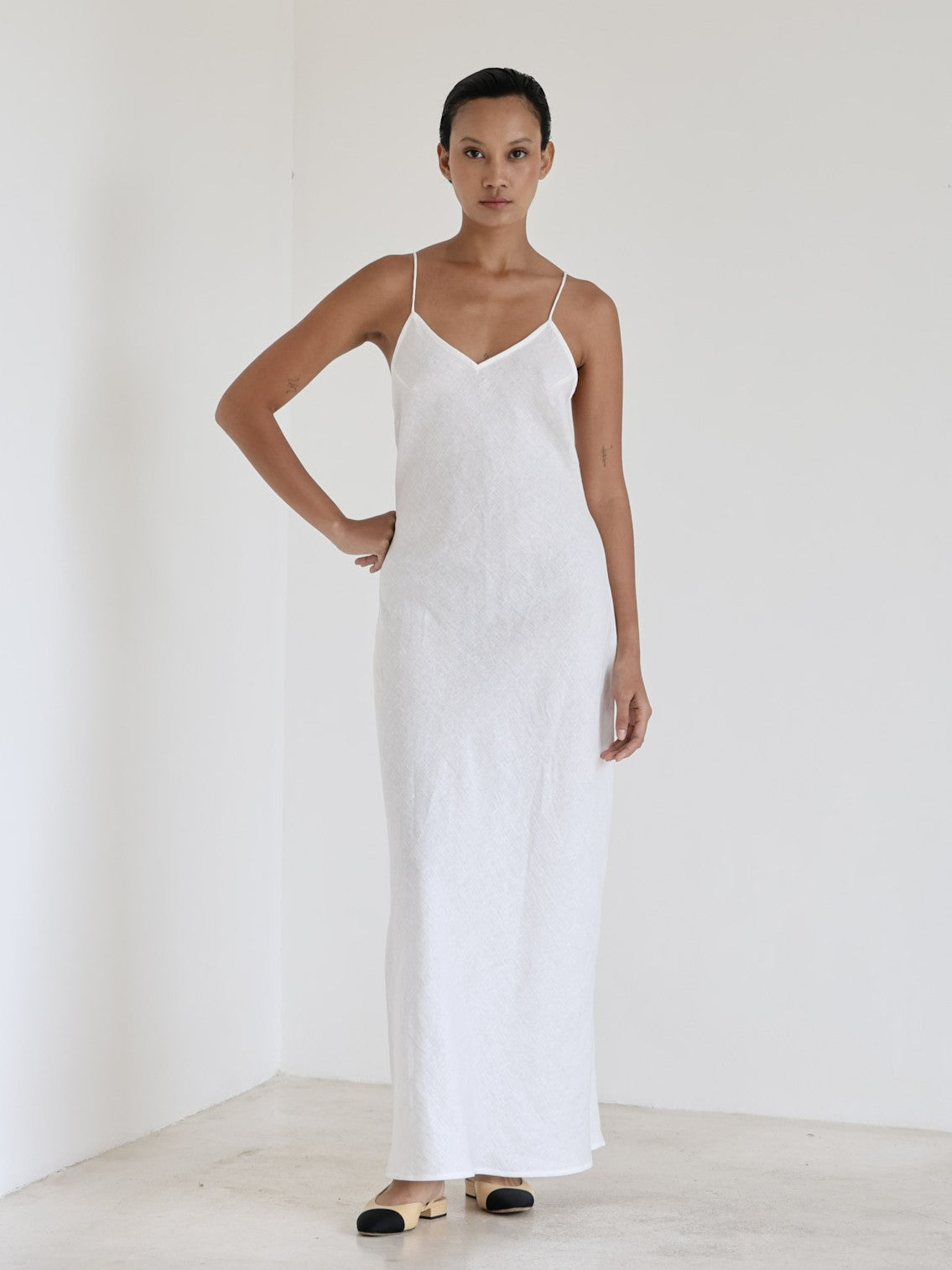 Linen Slip Dress L / Natural Brown Linen Slip Dress L / Natural Brown