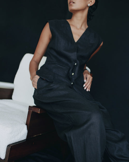 Tapered Suiting Linen Trouser