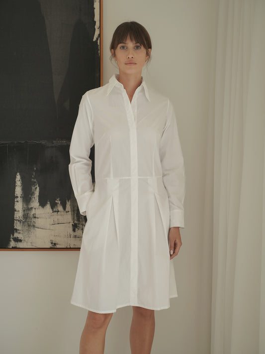 Ophelia Shirt Dress in White - l u • c i e e