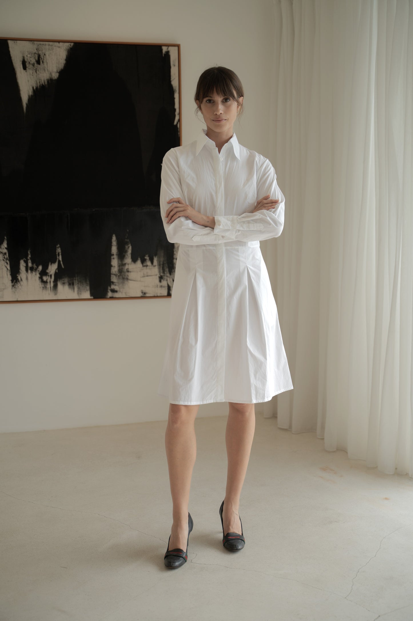 Ophelia Shirt Dress in White - l u • c i e e