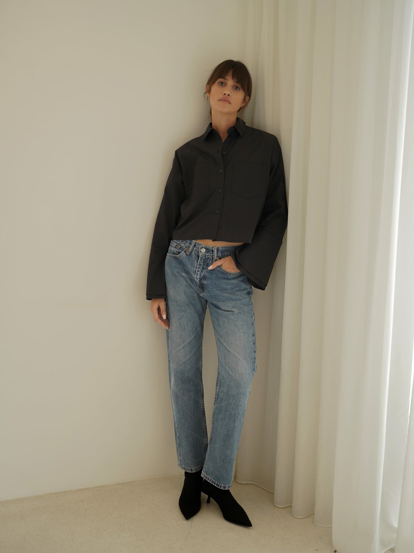 Celeste Shirt in Black - l u • c i e e