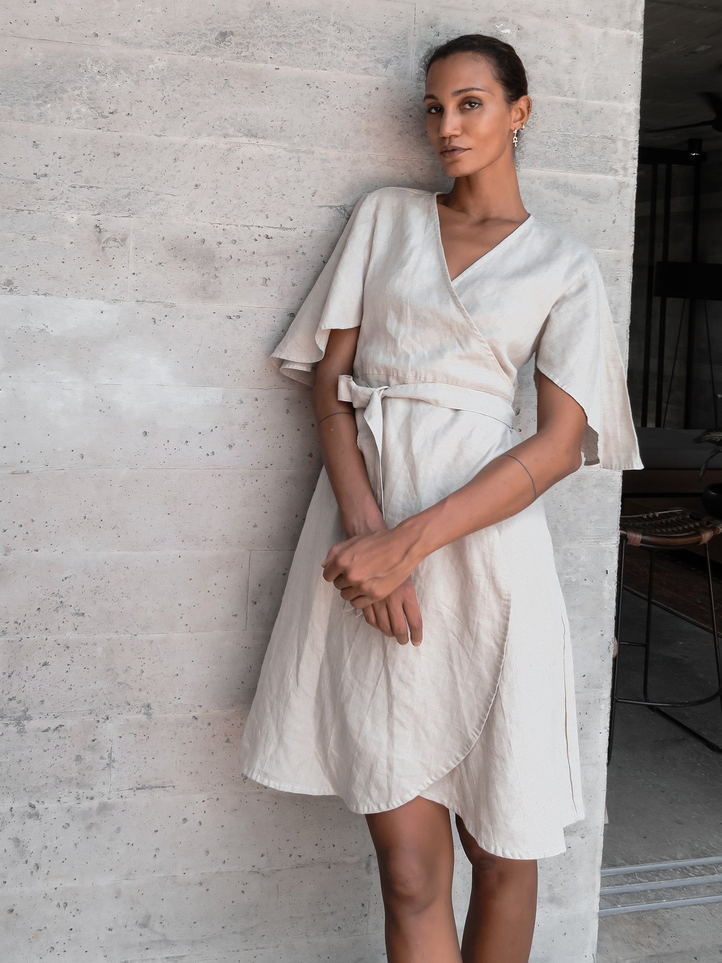 Ayla Linen Dress in Brown - l u • c i e e