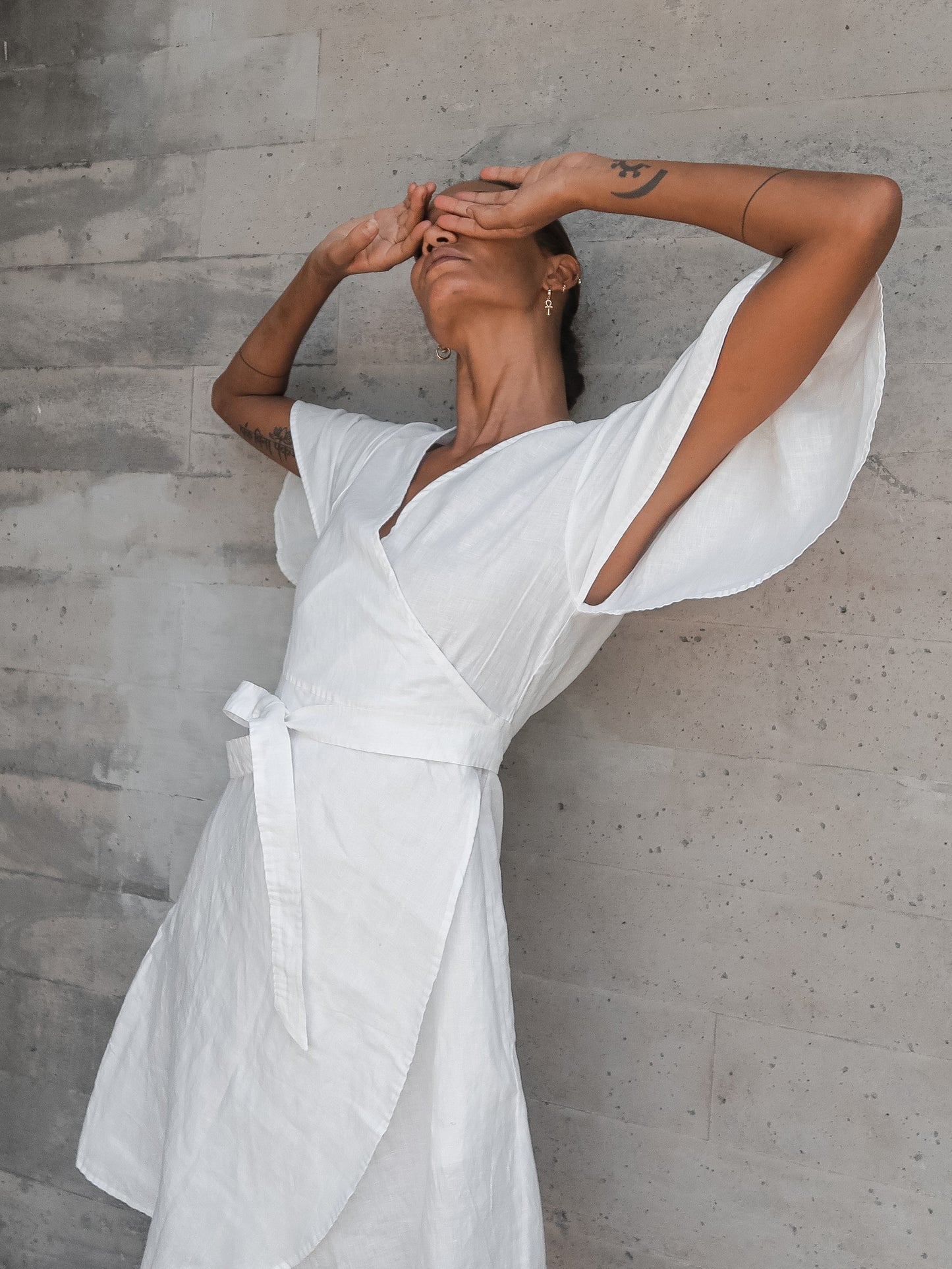 Ayla Linen Dress in Natural - l u • c i e e