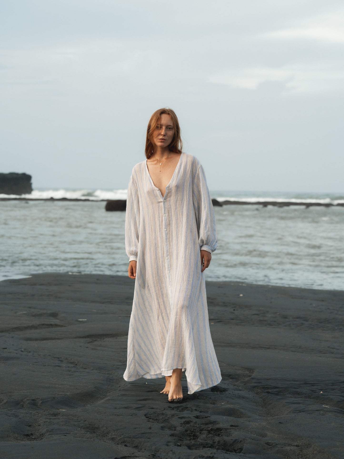 Linen Crinkle Blanche Dress - l u • c i e e