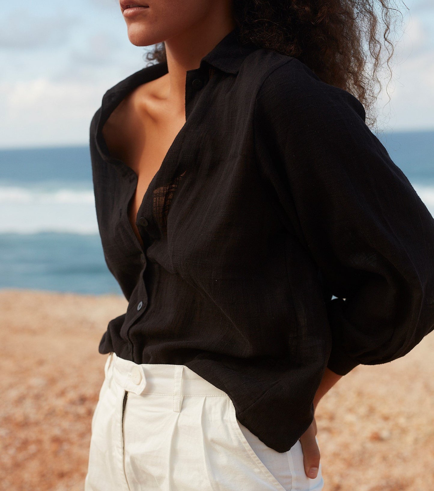 Arya Shirt in Ecru - l u • c i e e