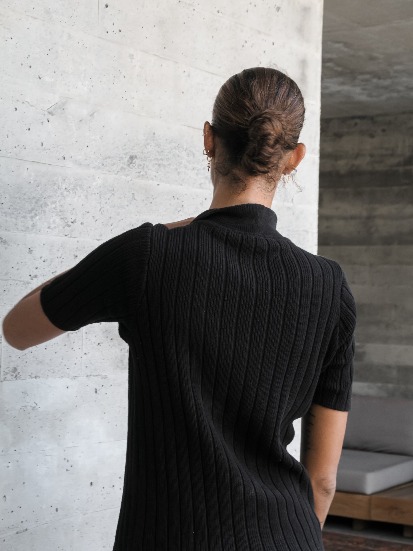 Gael Knit Shirt in Black - l u • c i e e