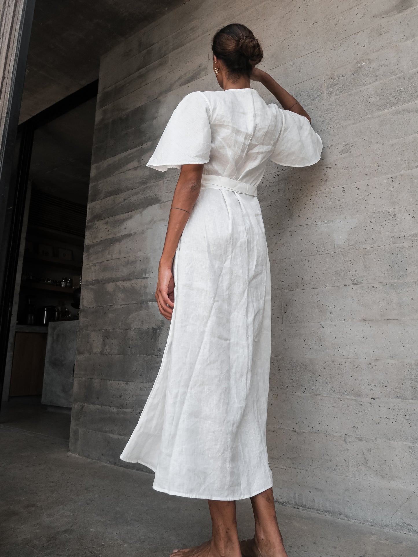 Dhalia Linen Dress in Natural - l u • c i e e