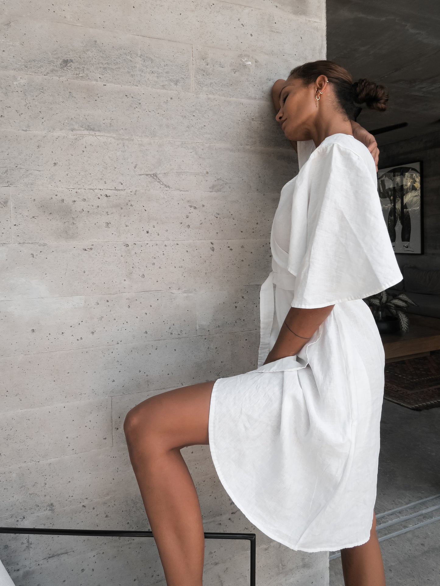 Ayla Linen Dress in Natural - l u • c i e e