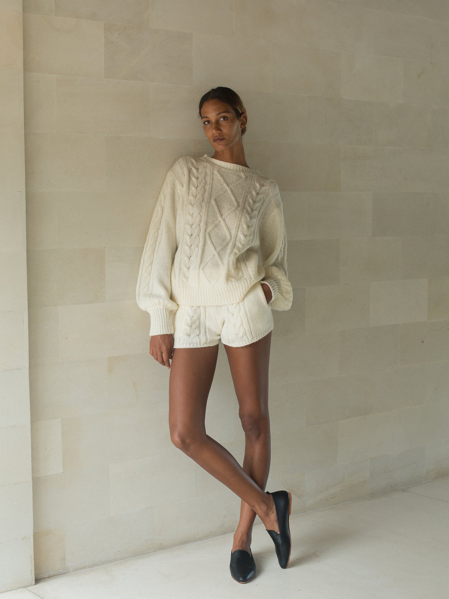 Cecile Mohair Sweater in Ivory - l u • c i e e