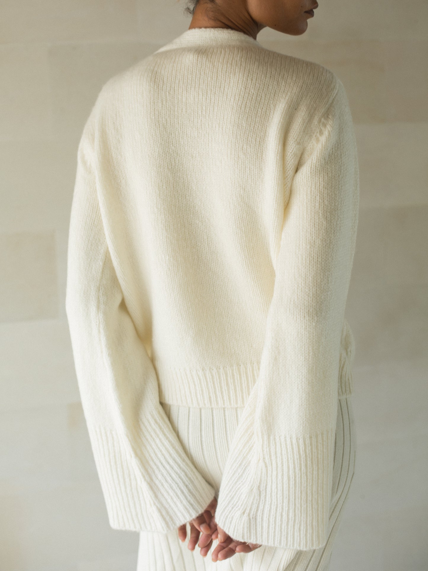 Iman Mohair Cardigan in Ivory - l u • c i e e