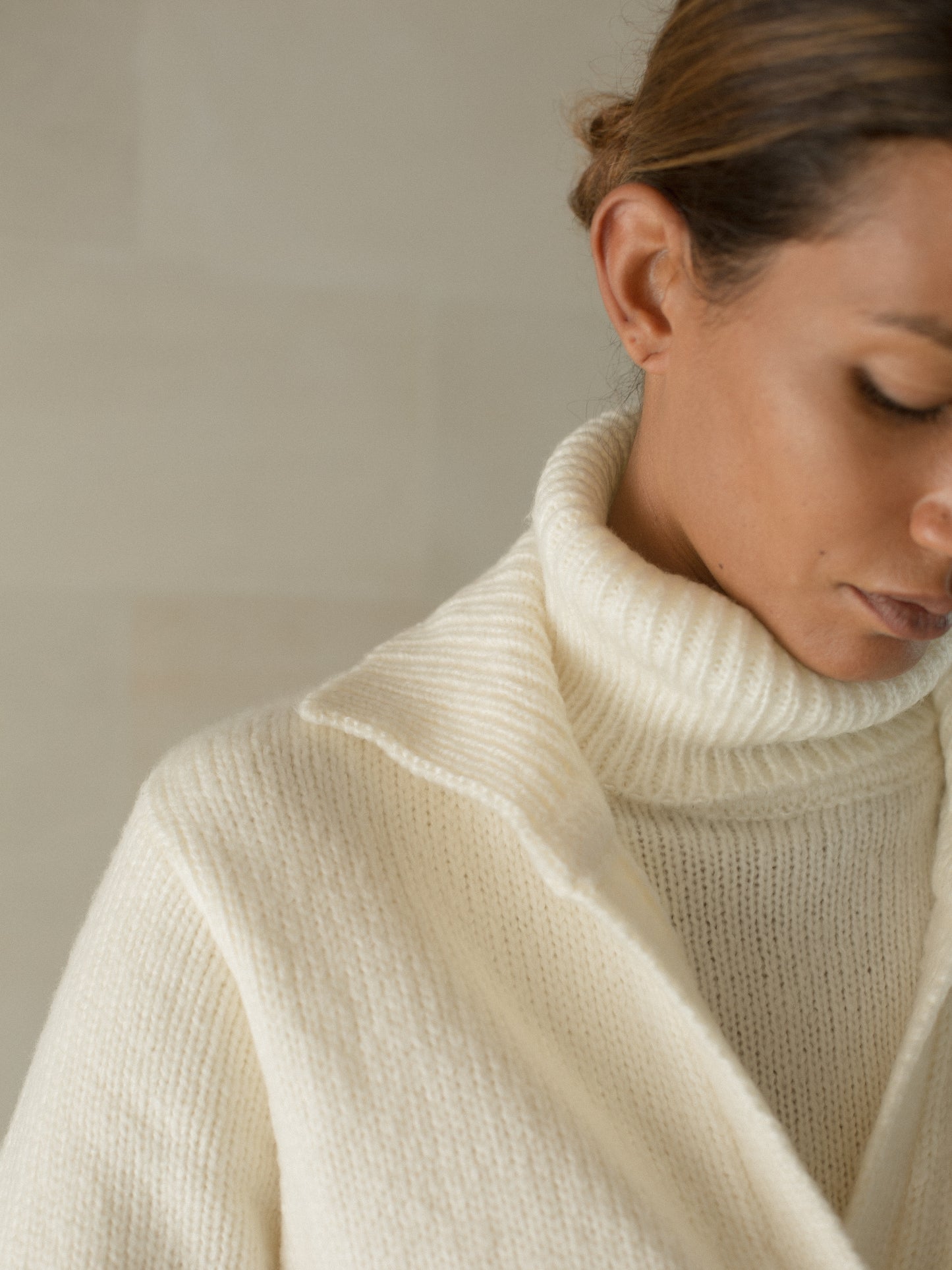 Iman Mohair Coat in Ivory - l u • c i e e