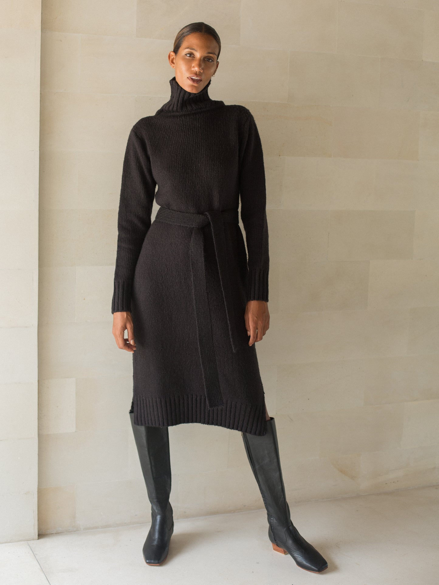 Iman Sweater Dress in Ivory - l u • c i e e