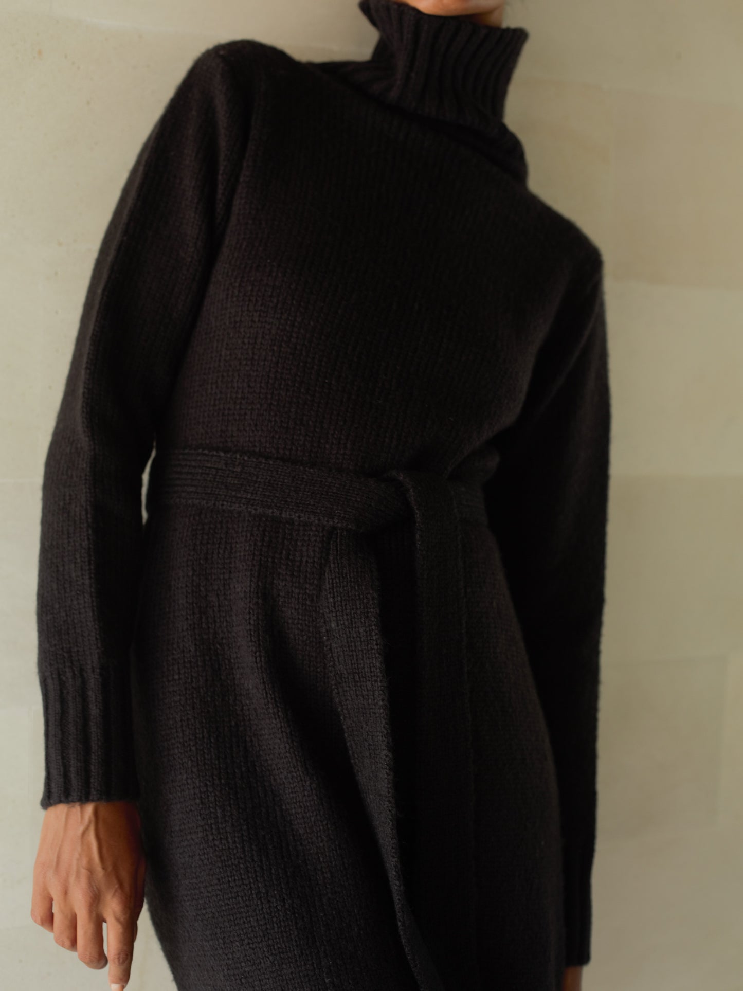 Iman Sweater Dress in Black - l u • c i e e
