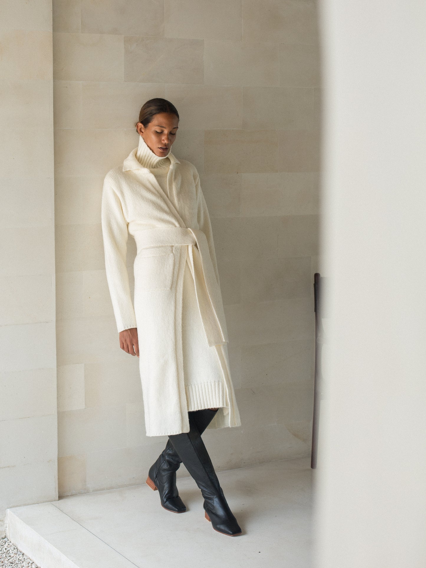 Iman Sweater Dress in Ivory - l u • c i e e