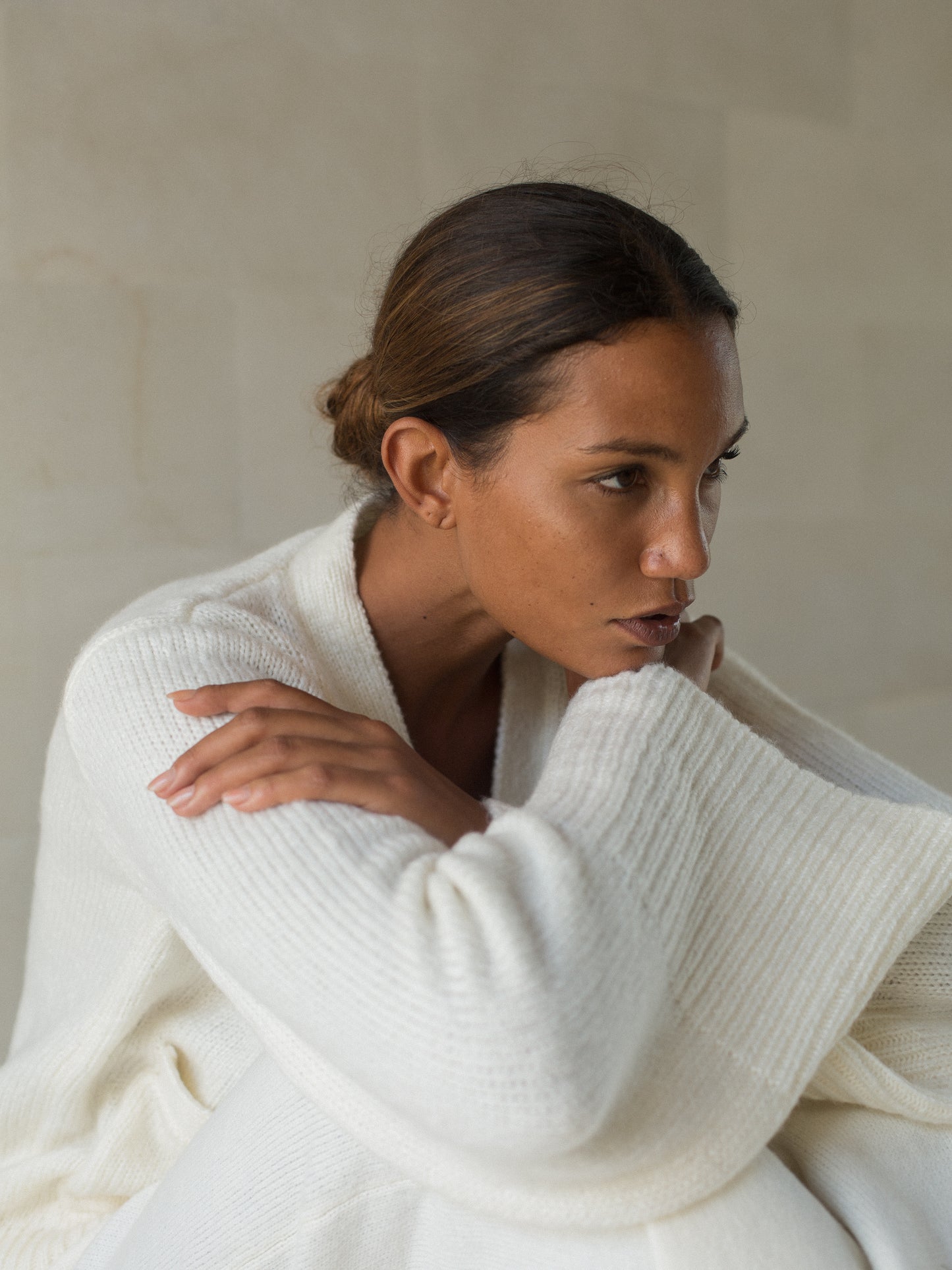 Iman Mohair Cardigan in Ivory - l u • c i e e
