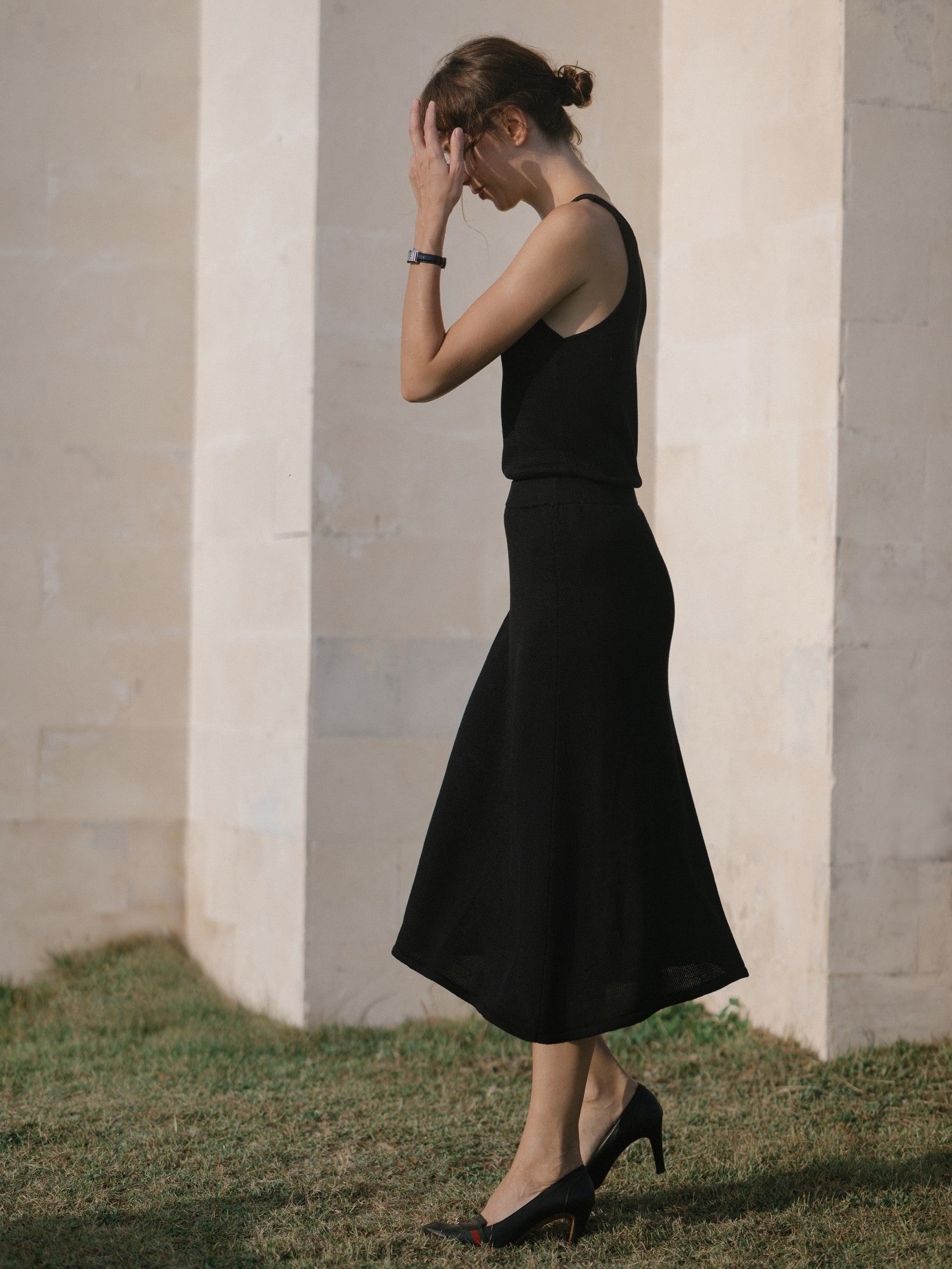 Rayon Knit Skirt in Black, XS / Black Rayon Knit Skirt in Black, XS / Black