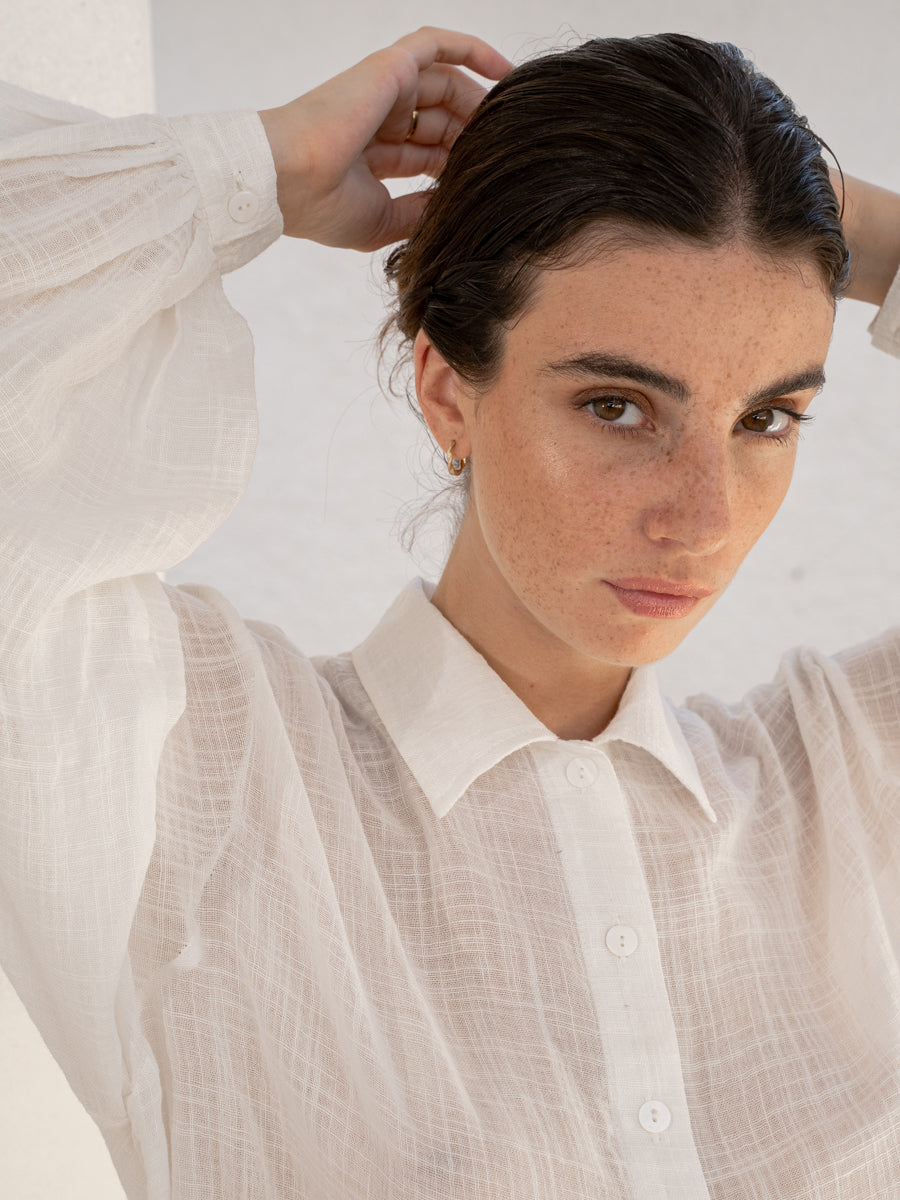 Arya Shirt in Ecru - l u • c i e e