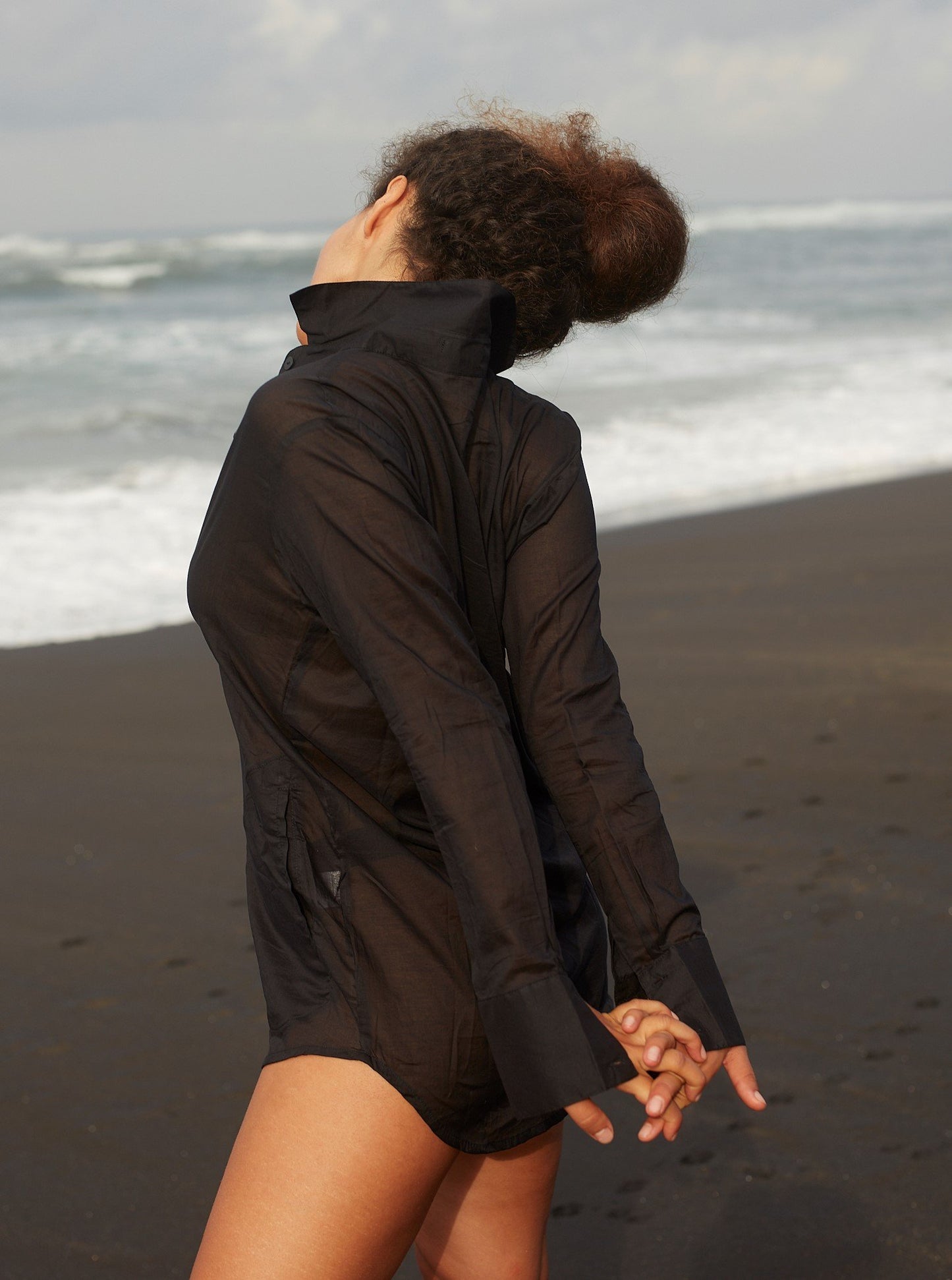 Sheer Shirt in Black - l u • c i e e