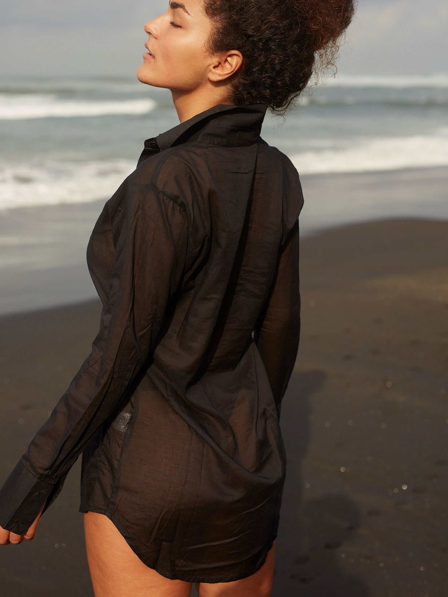 Sheer Shirt in Black - l u • c i e e