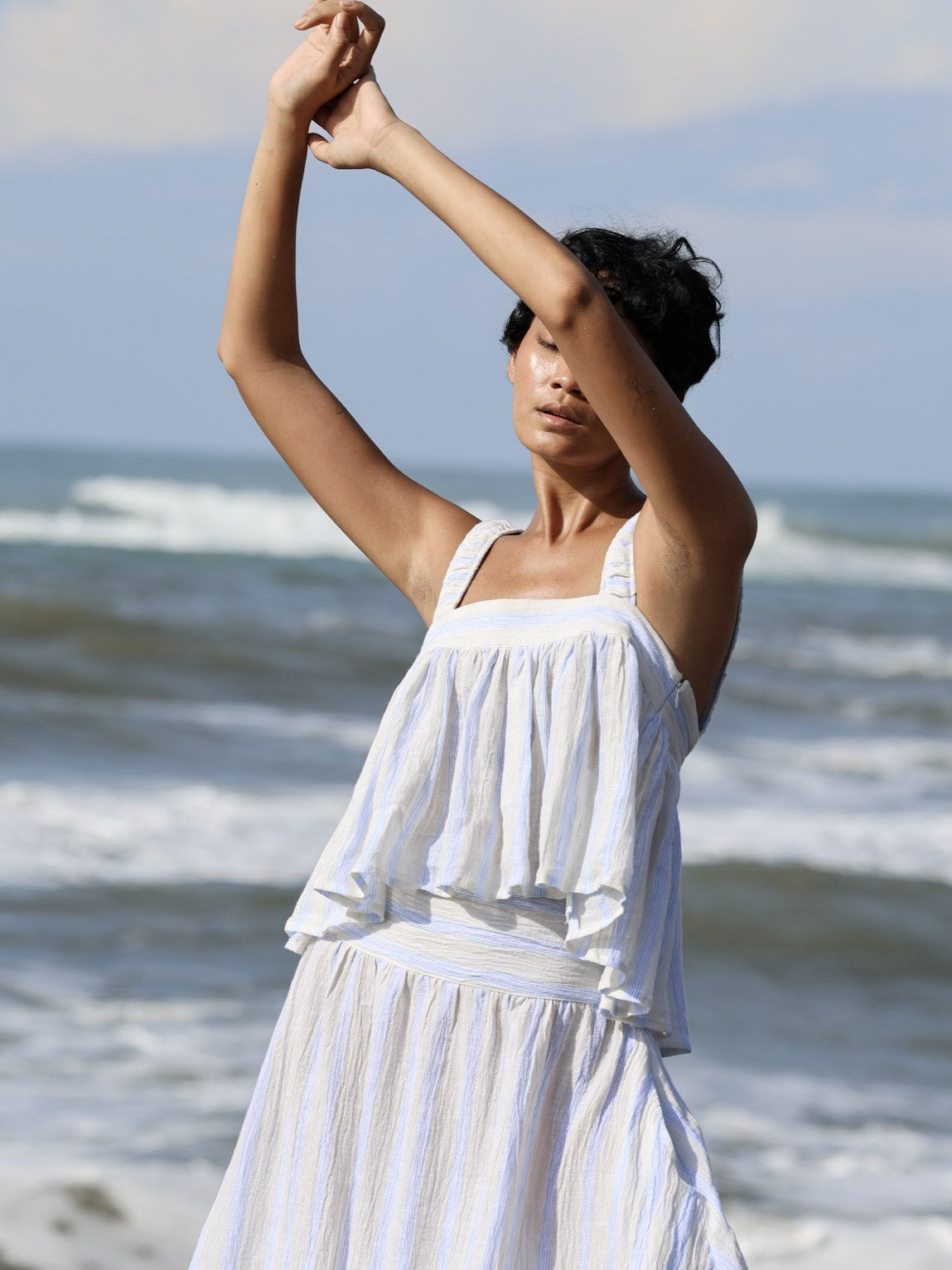 Linen Crinkle Maxi Skirt - l u • c i e e