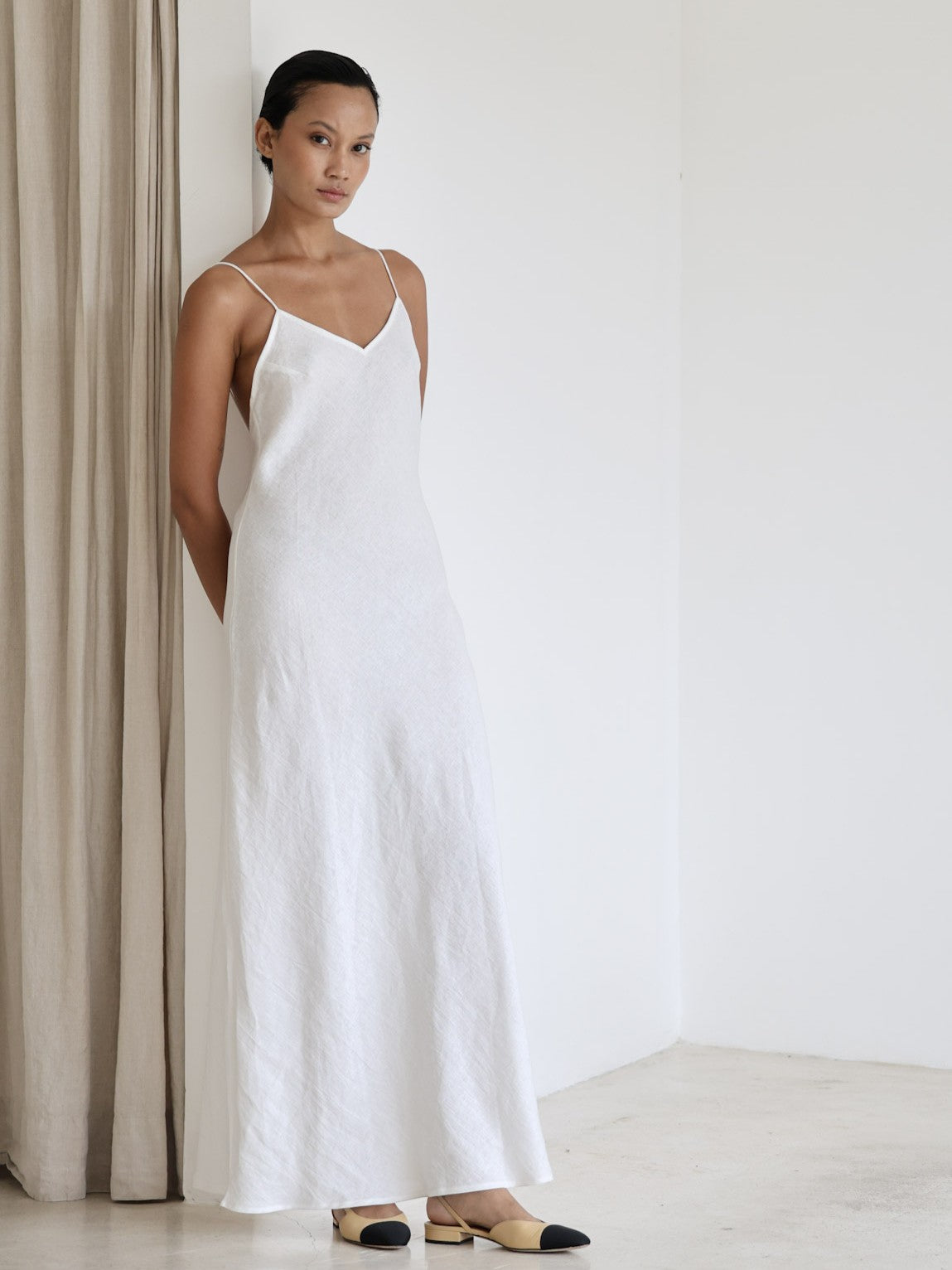 long white slip dress Linen Slip Dress – l u • c i e e