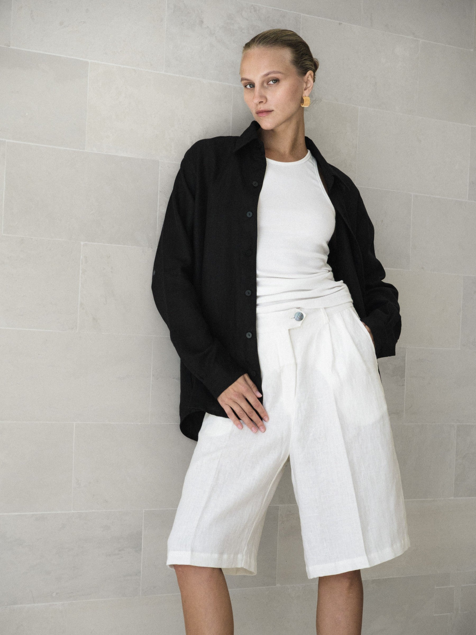 Linen Pleat Shorts - l u • c i e e