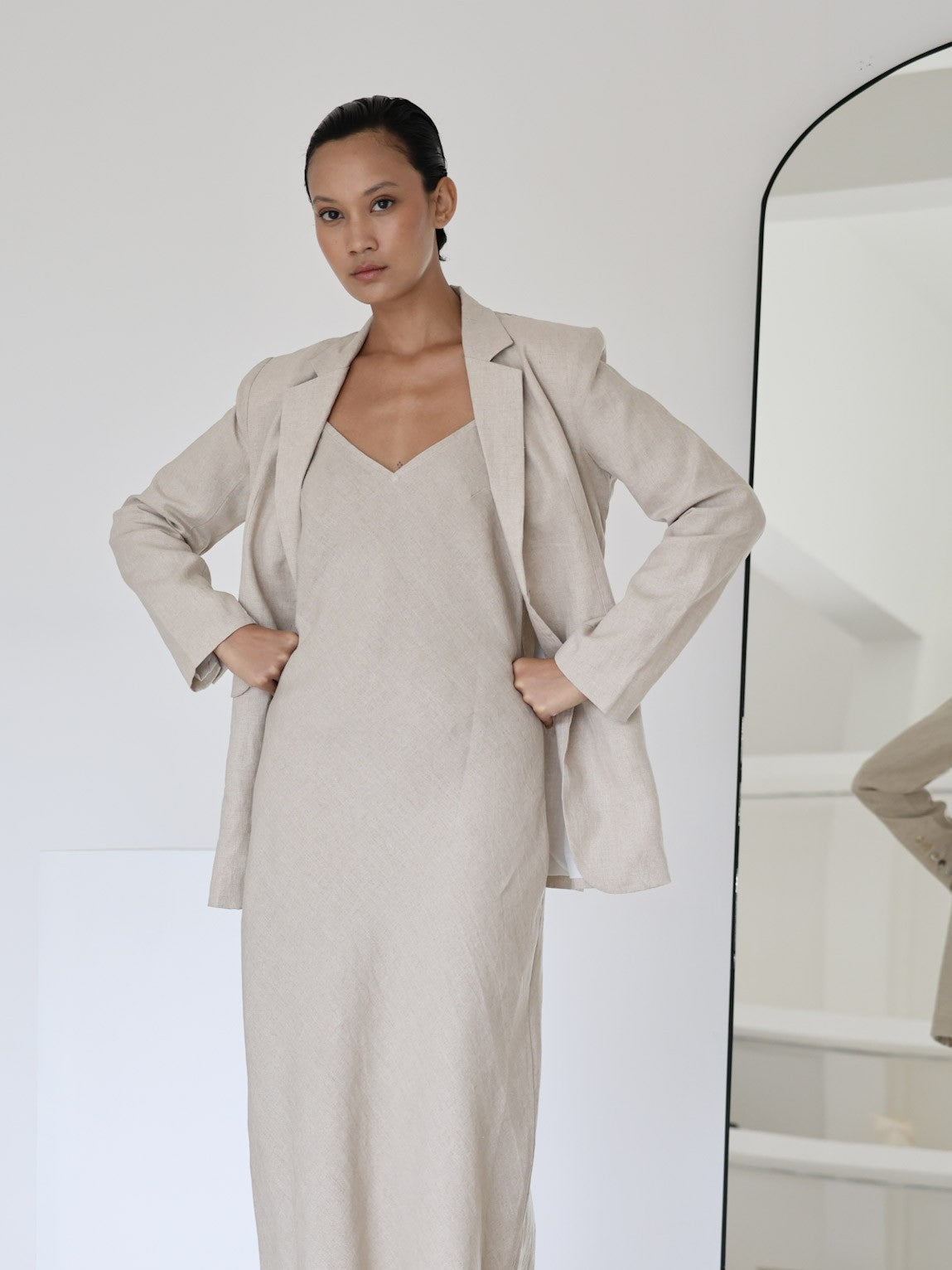 Oversized Linen Blazer XL / Natural Brown Oversized Linen Blazer XL / Natural Brown