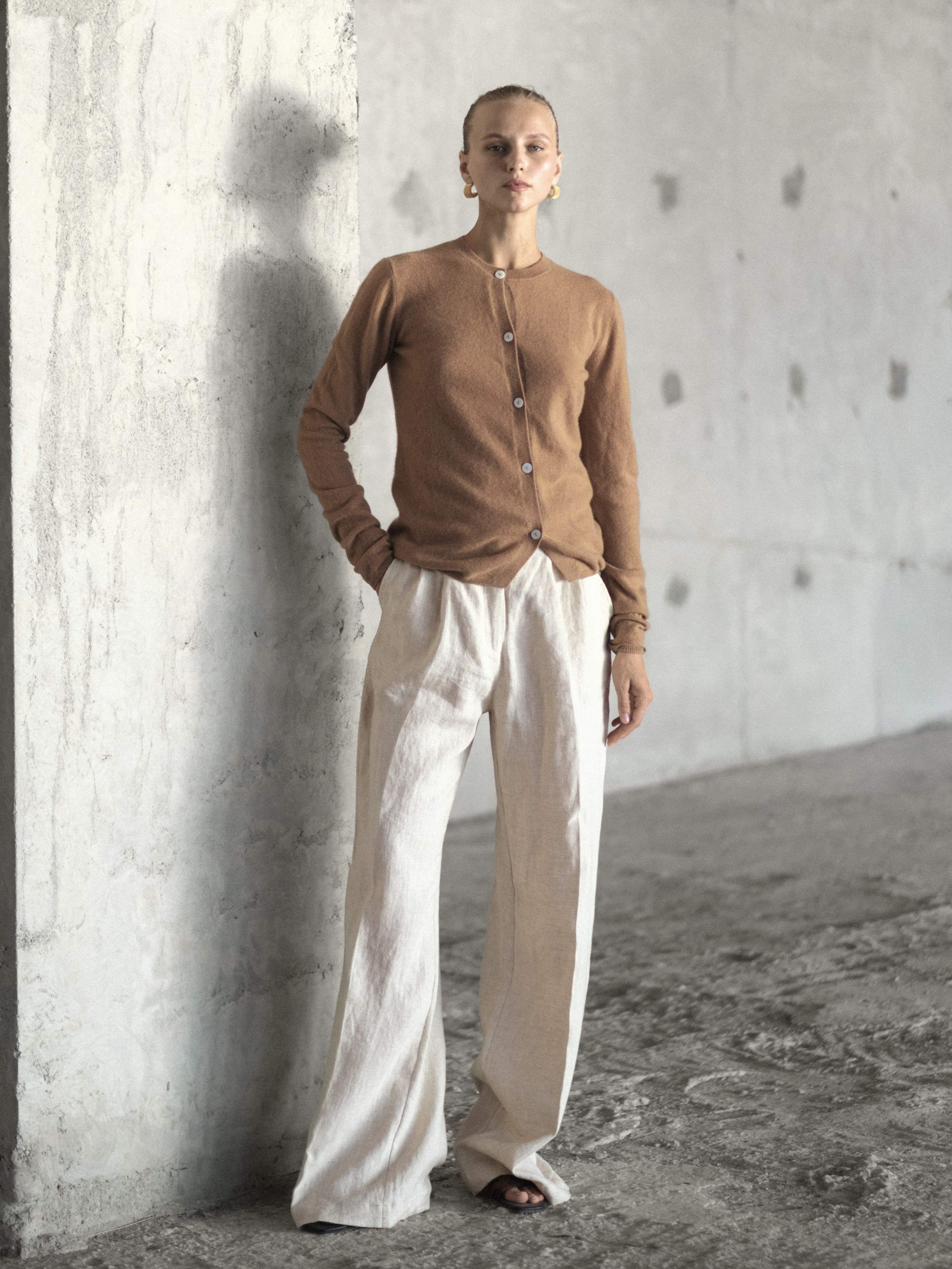 Cashmere Asymmetric Cardigan - l u • c i e e