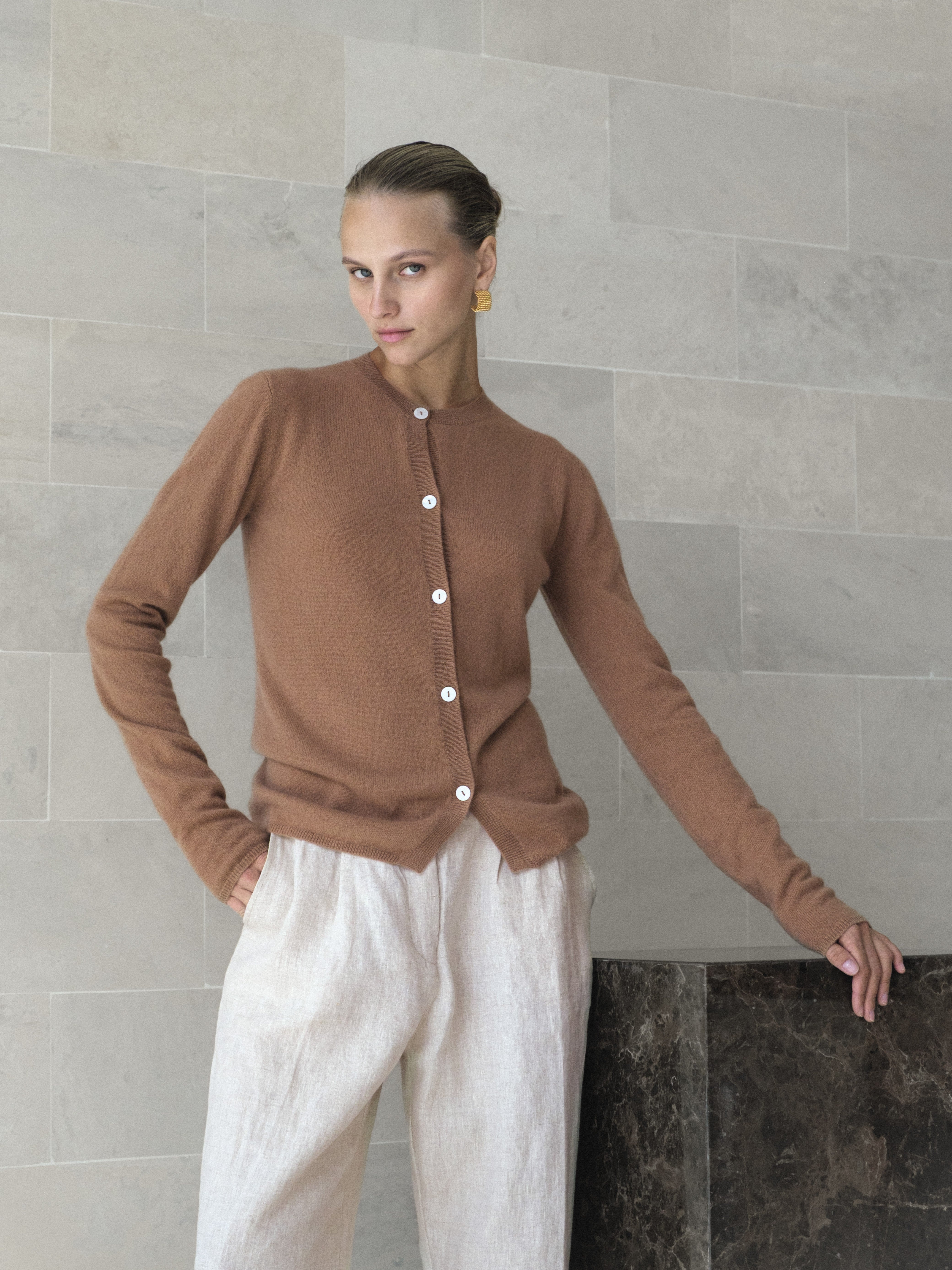 Cashmere Asymmetric Cardigan - l u • c i e e