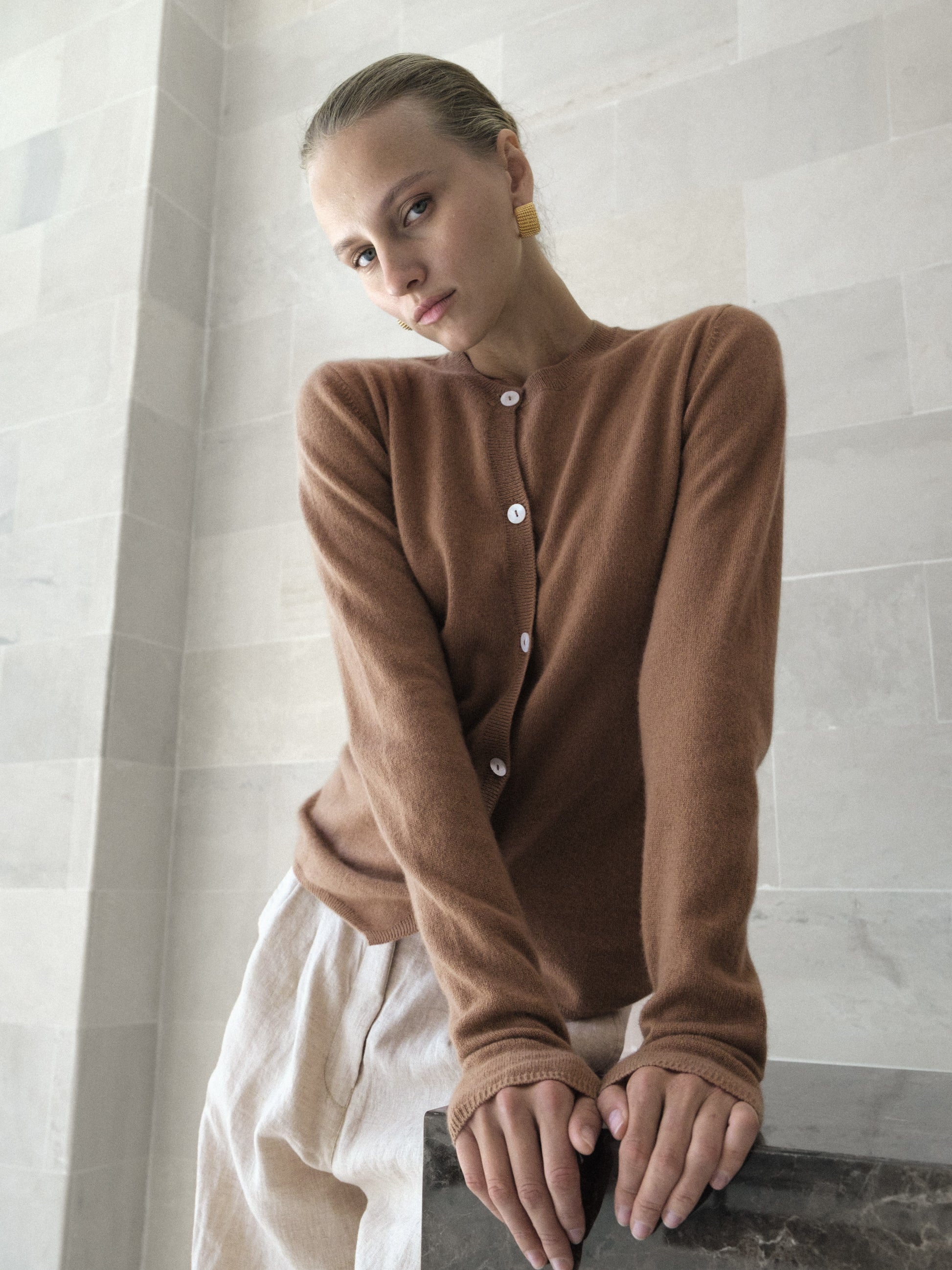 Cashmere Asymmetric Cardigan - l u • c i e e