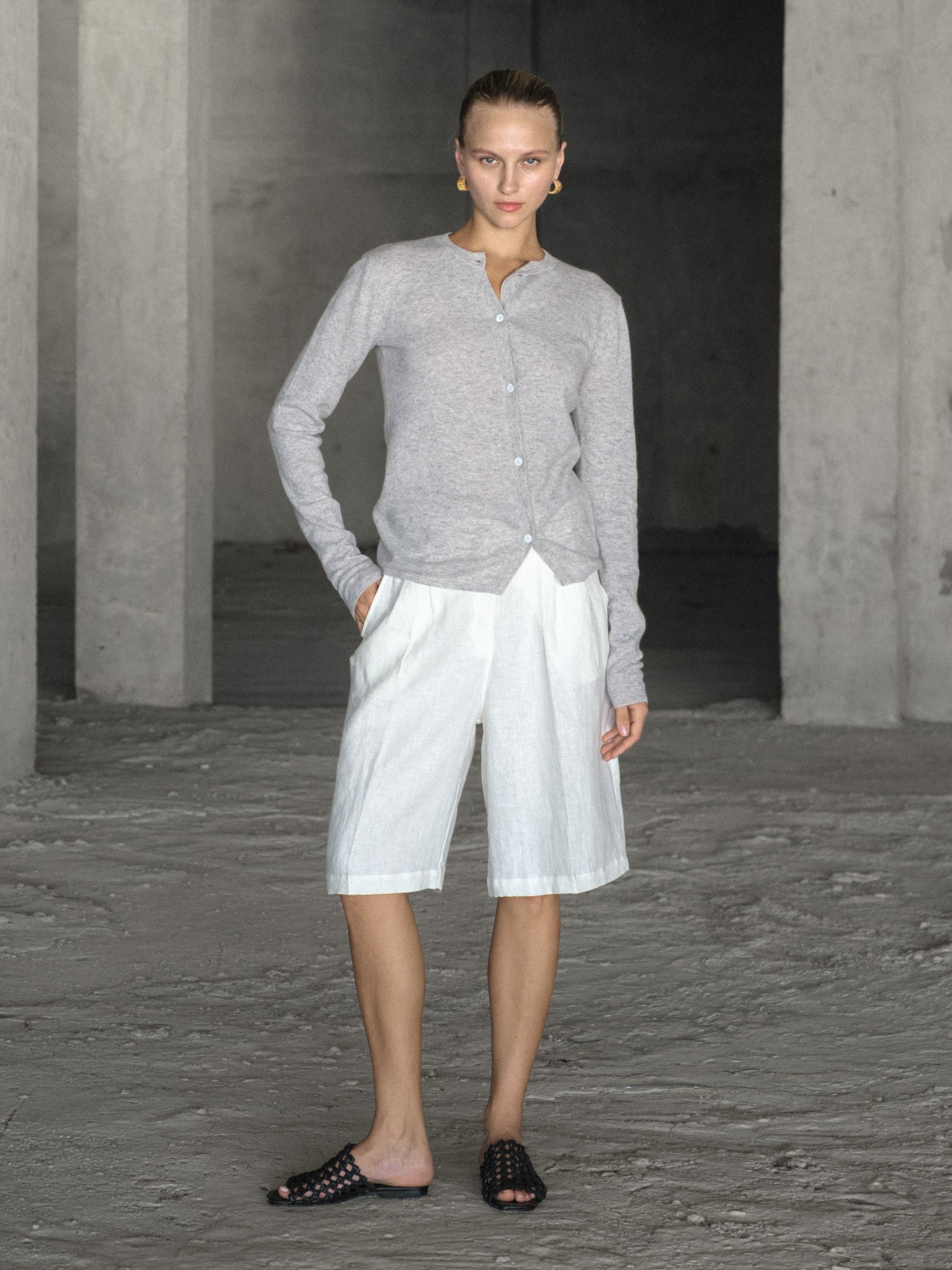 Cashmere Asymmetric Cardigan - l u • c i e e