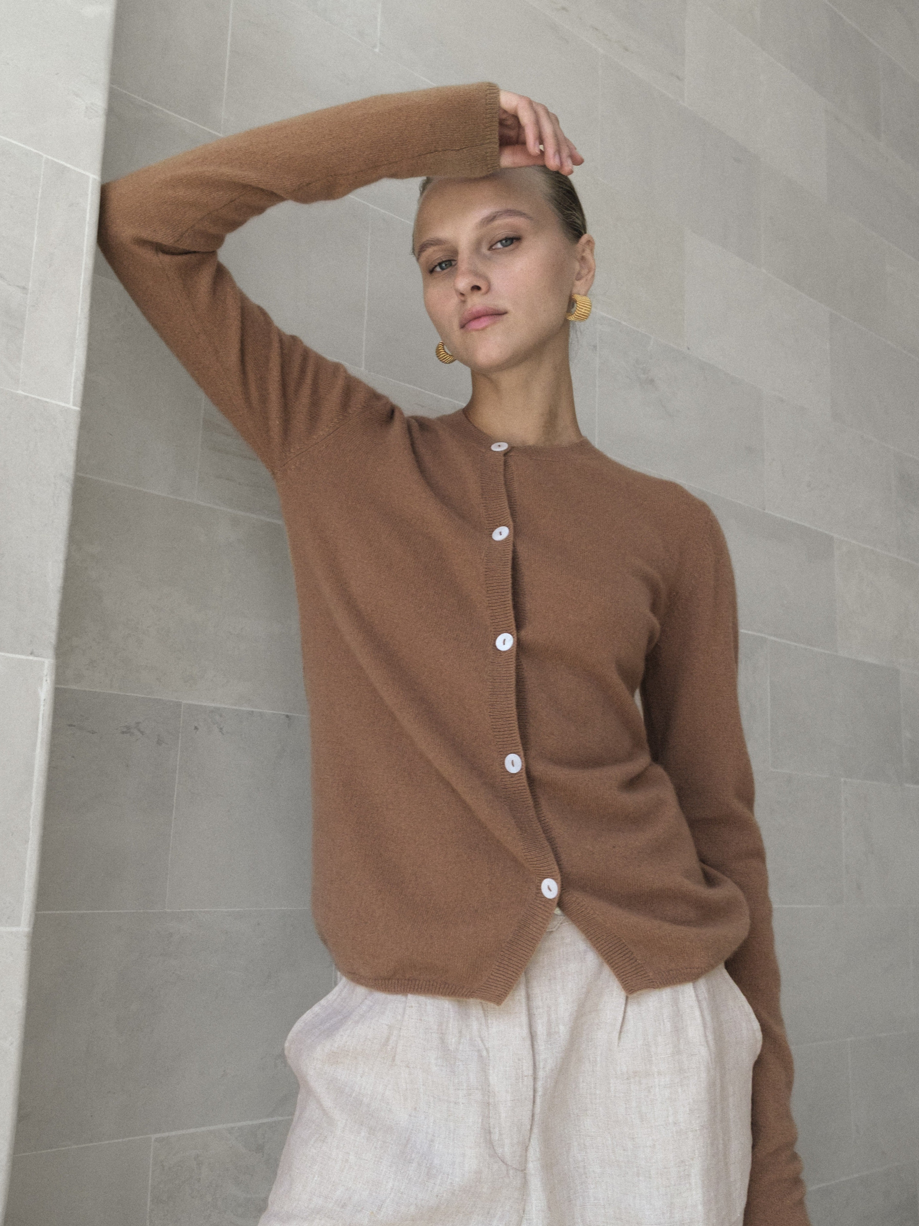 Cashmere Asymmetric Cardigan - l u • c i e e