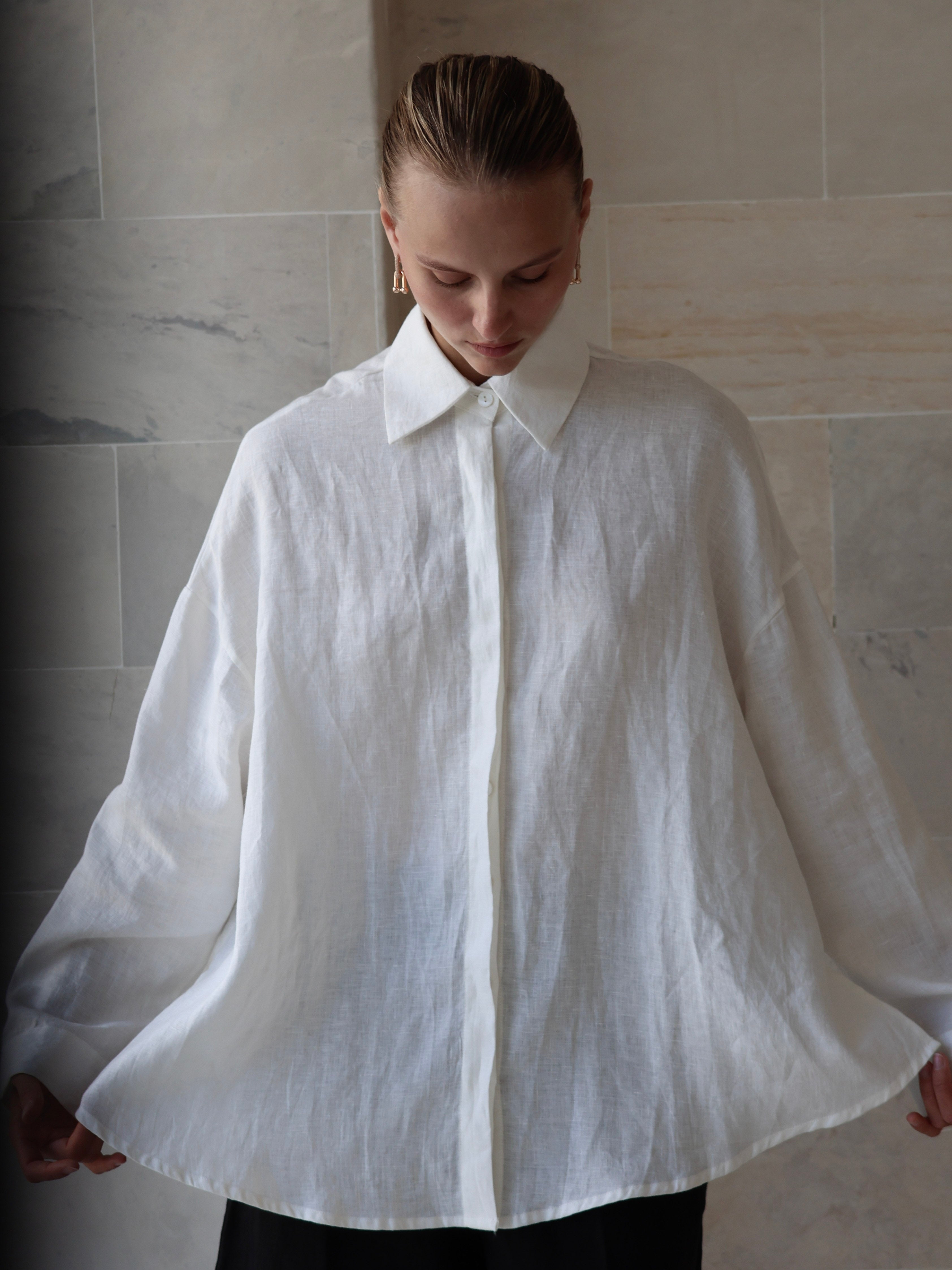 Linen Oversized Shirt - l u • c i e e