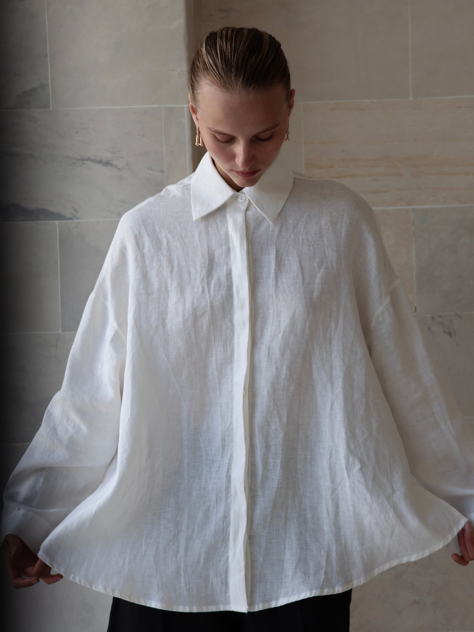 Linen Oversized Shirt - l u • c i e e