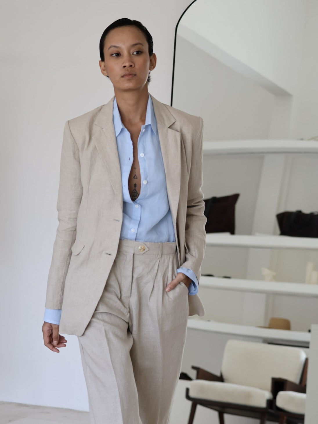 Oversized Linen Blazer - l u • c i e e