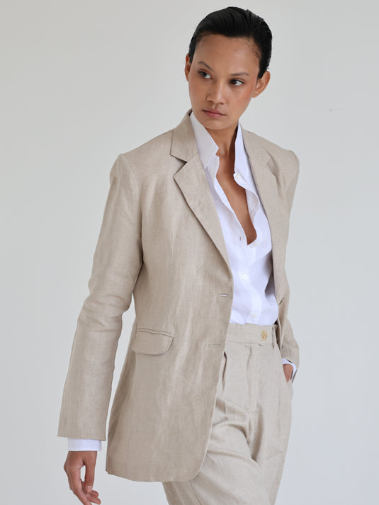 Oversized Linen Blazer - l u • c i e e