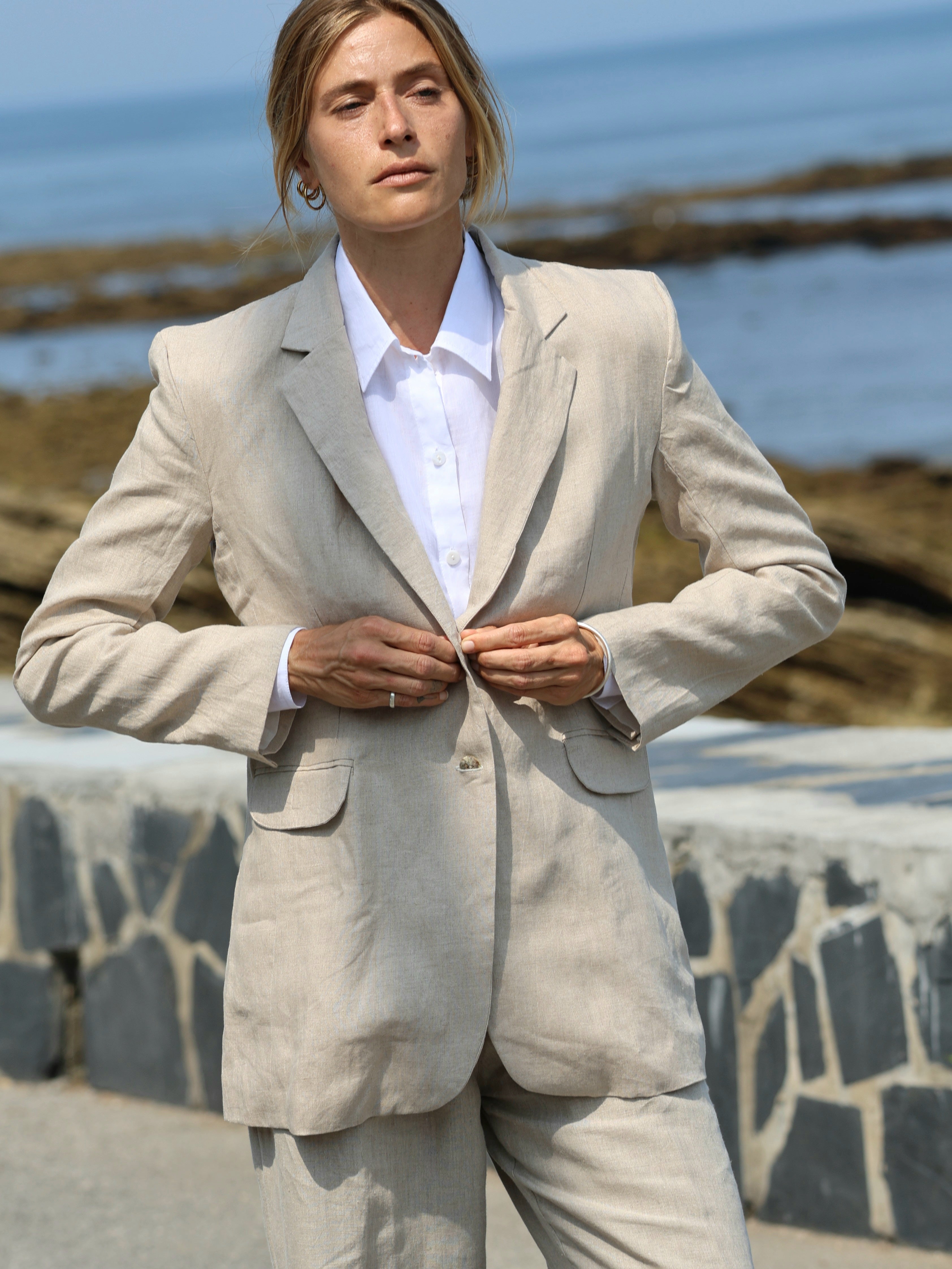 Oversized Linen Blazer