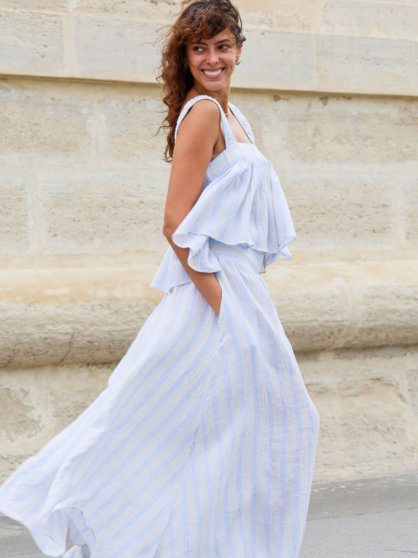 Linen Crinkle Maxi Skirt - l u • c i e e