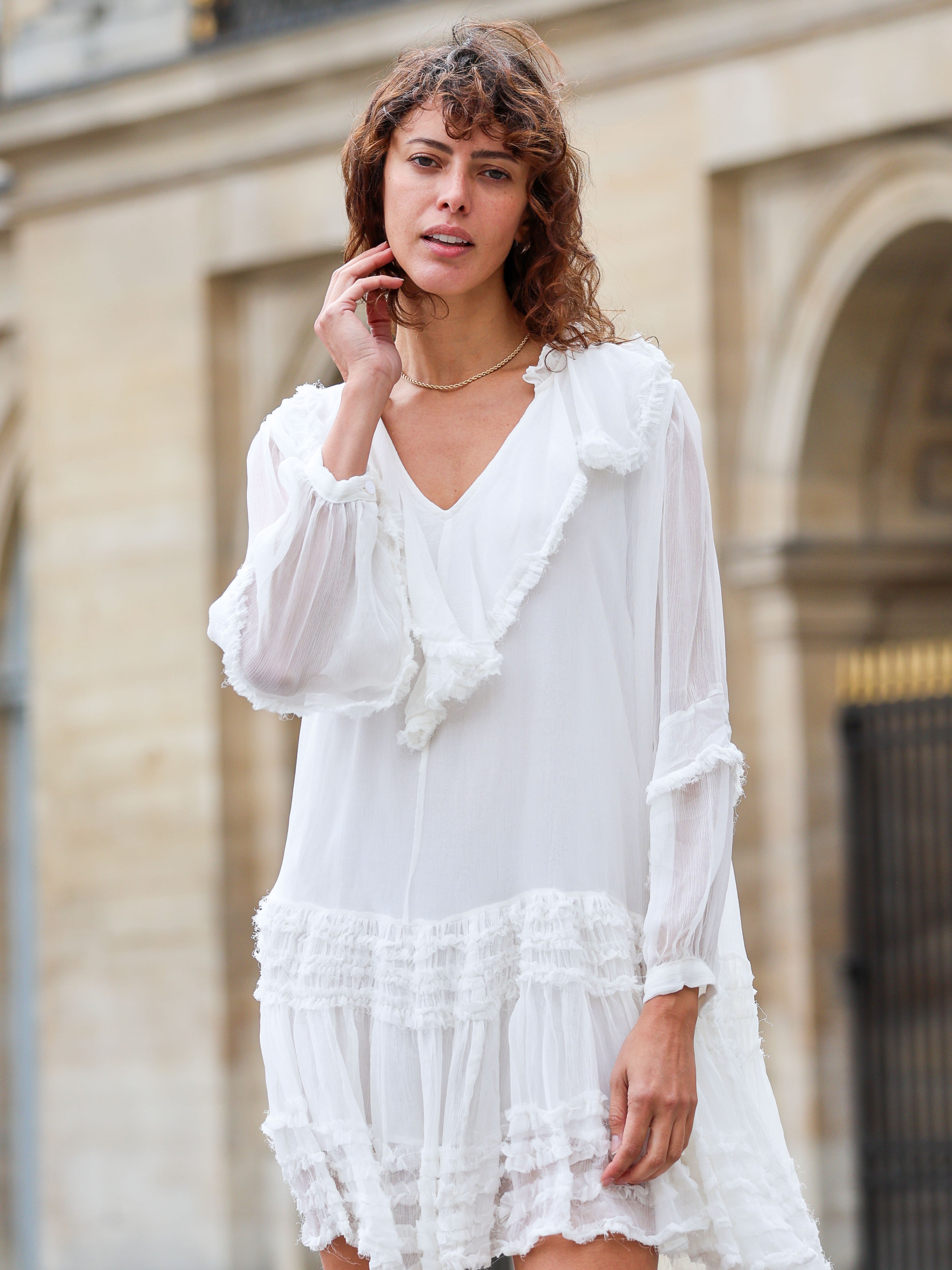 Aurora Ruffle Mini Dress - l u • c i e e