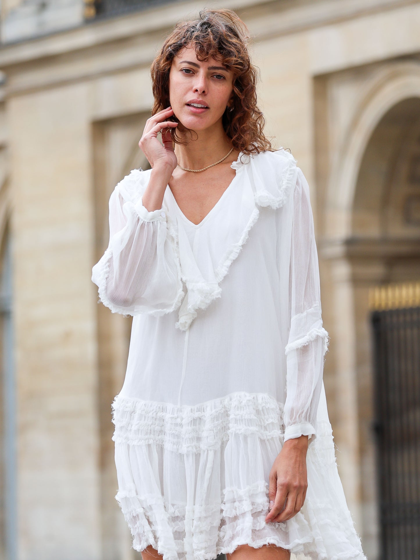 Aurora Ruffle Mini Dress - l u • c i e e