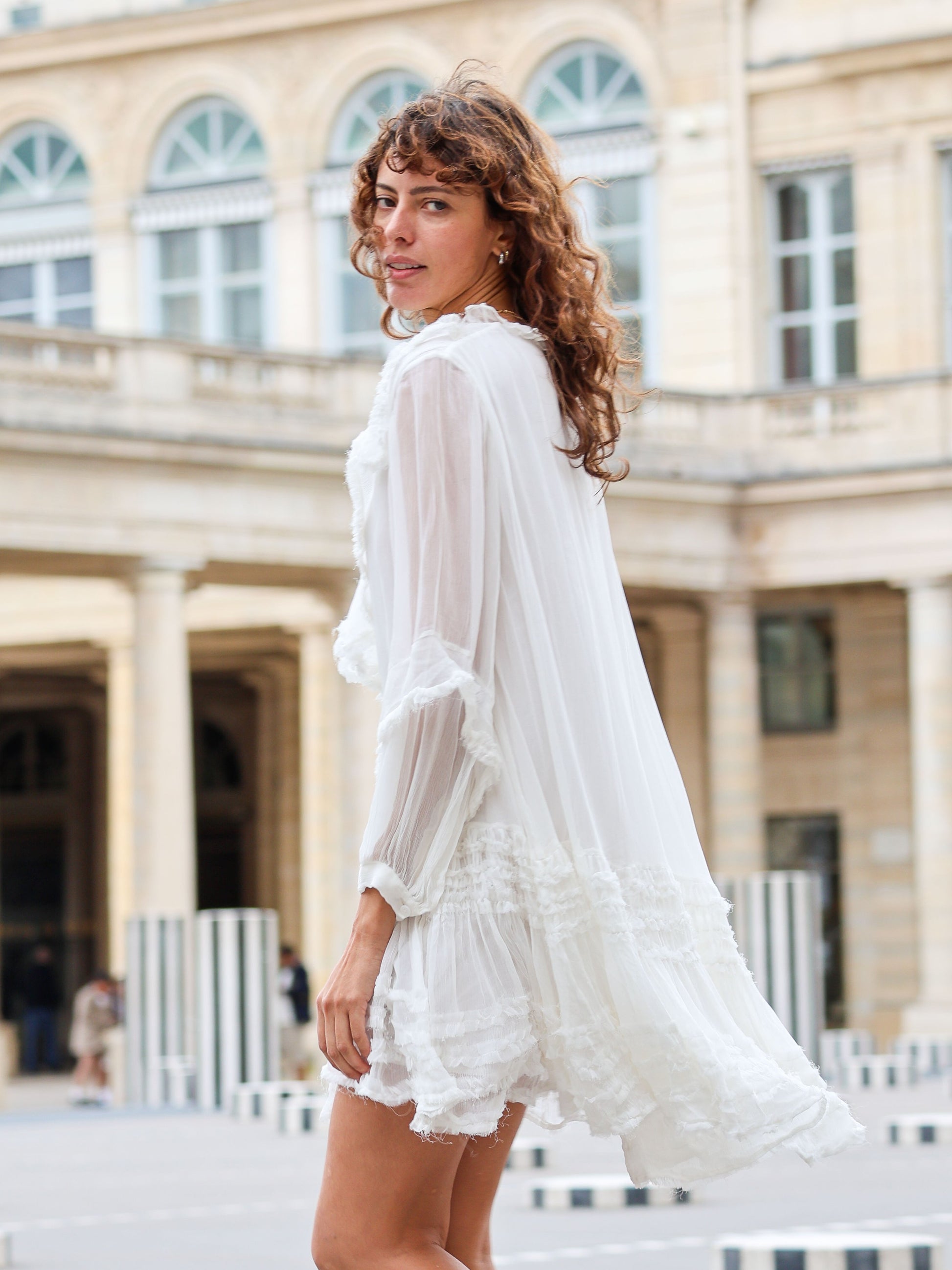 Aurora Ruffle Mini Dress - l u • c i e e