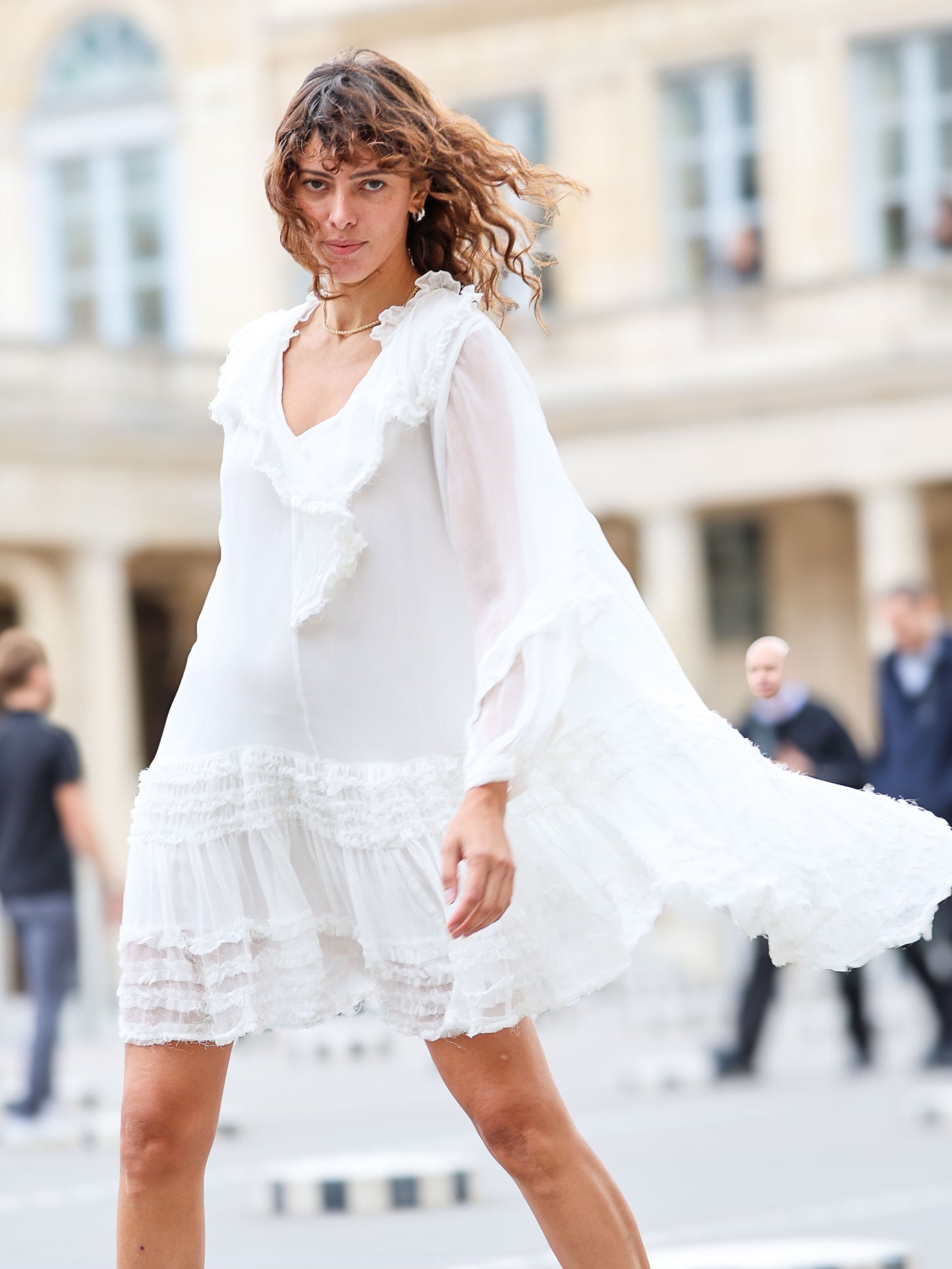 Aurora Ruffle Mini Dress - l u • c i e e