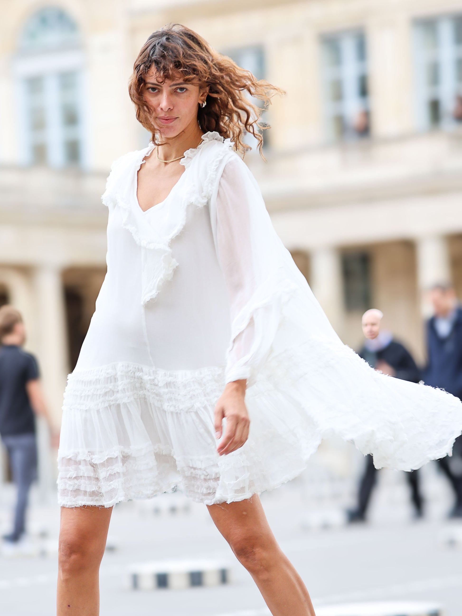 Aurora Ruffle Mini Dress - l u • c i e e