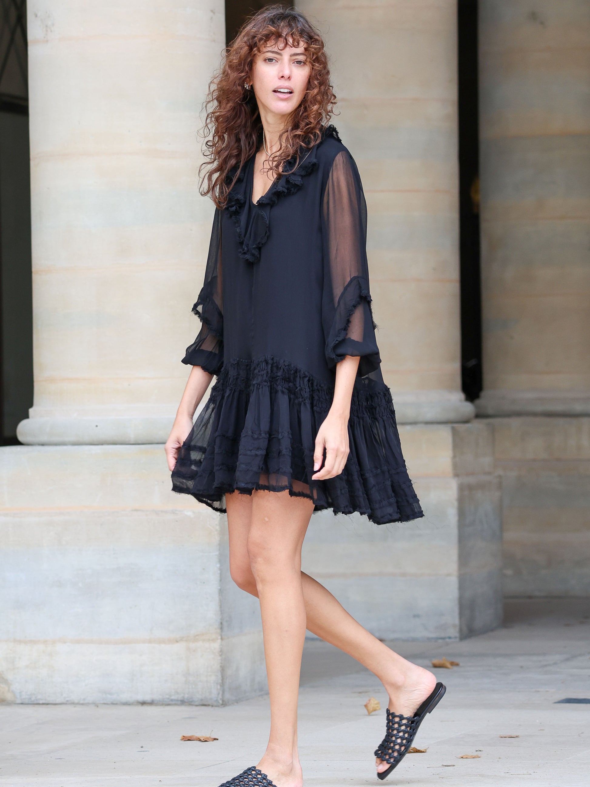 Aurora Ruffle Mini Dress - l u • c i e e