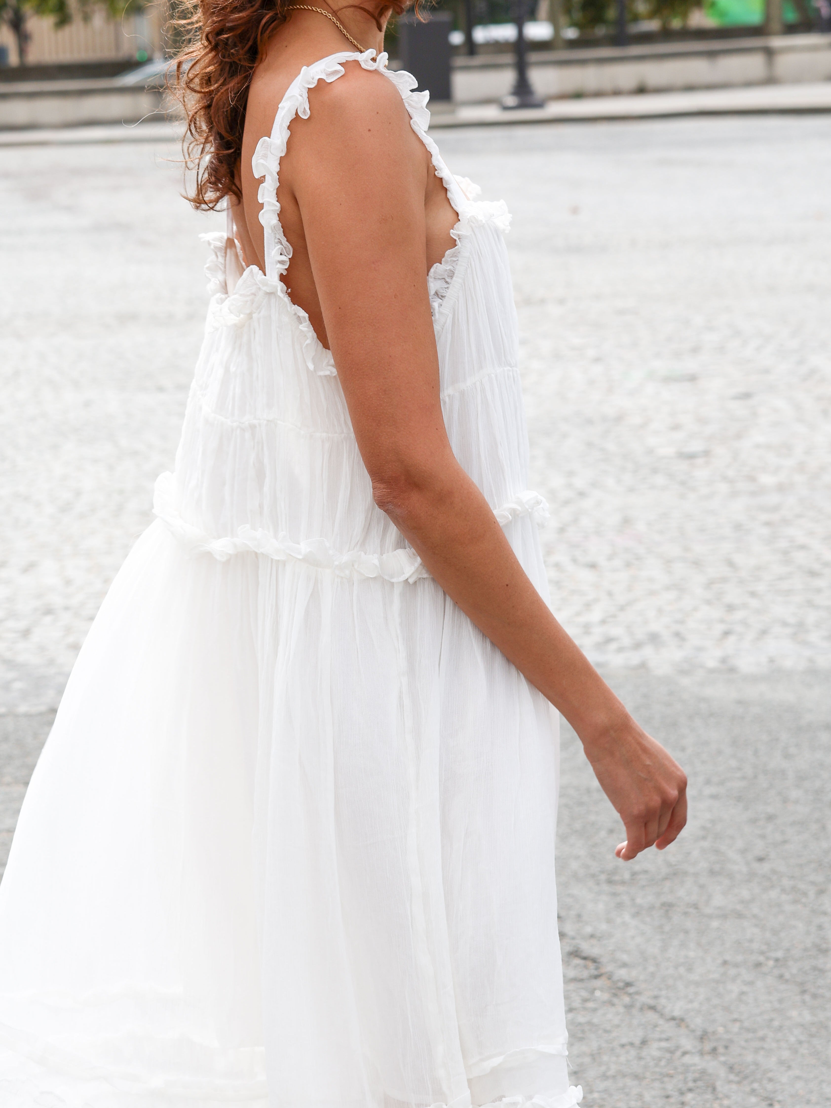 Linen Crinkle Maxi Dress Lined - l u • c i e e