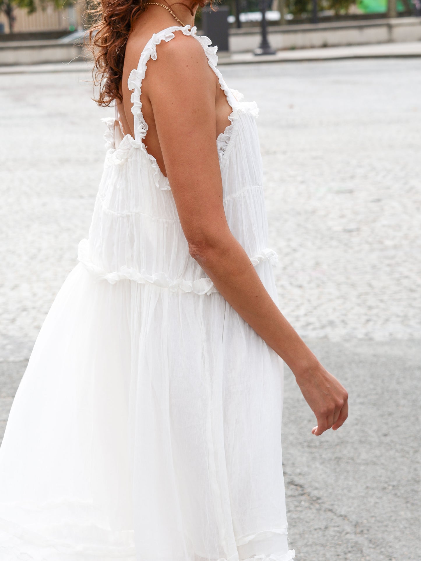 Linen Crinkle Maxi Dress Lined - l u • c i e e