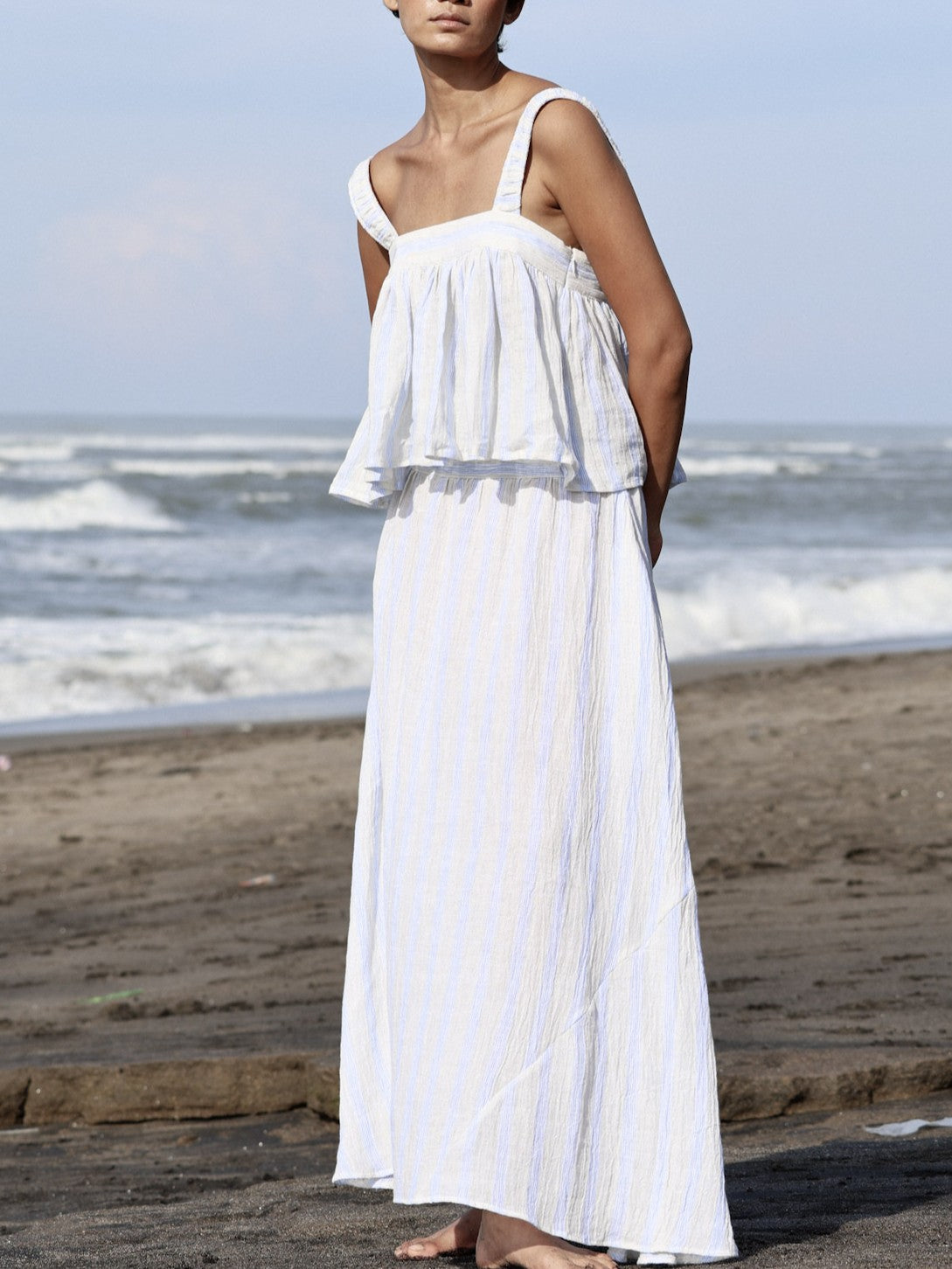 Linen Crinkle Maxi Skirt - l u • c i e e