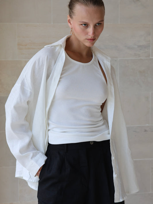 Linen Oversized Shirt - l u • c i e e