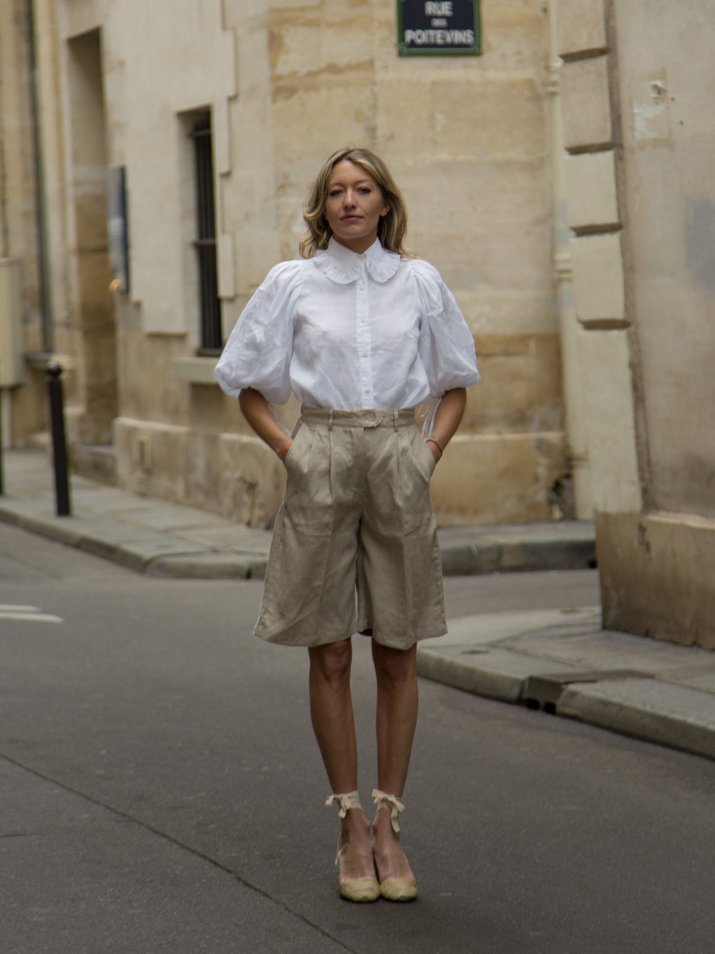 Valerie Ramie Shirt in White - l u • c i e e