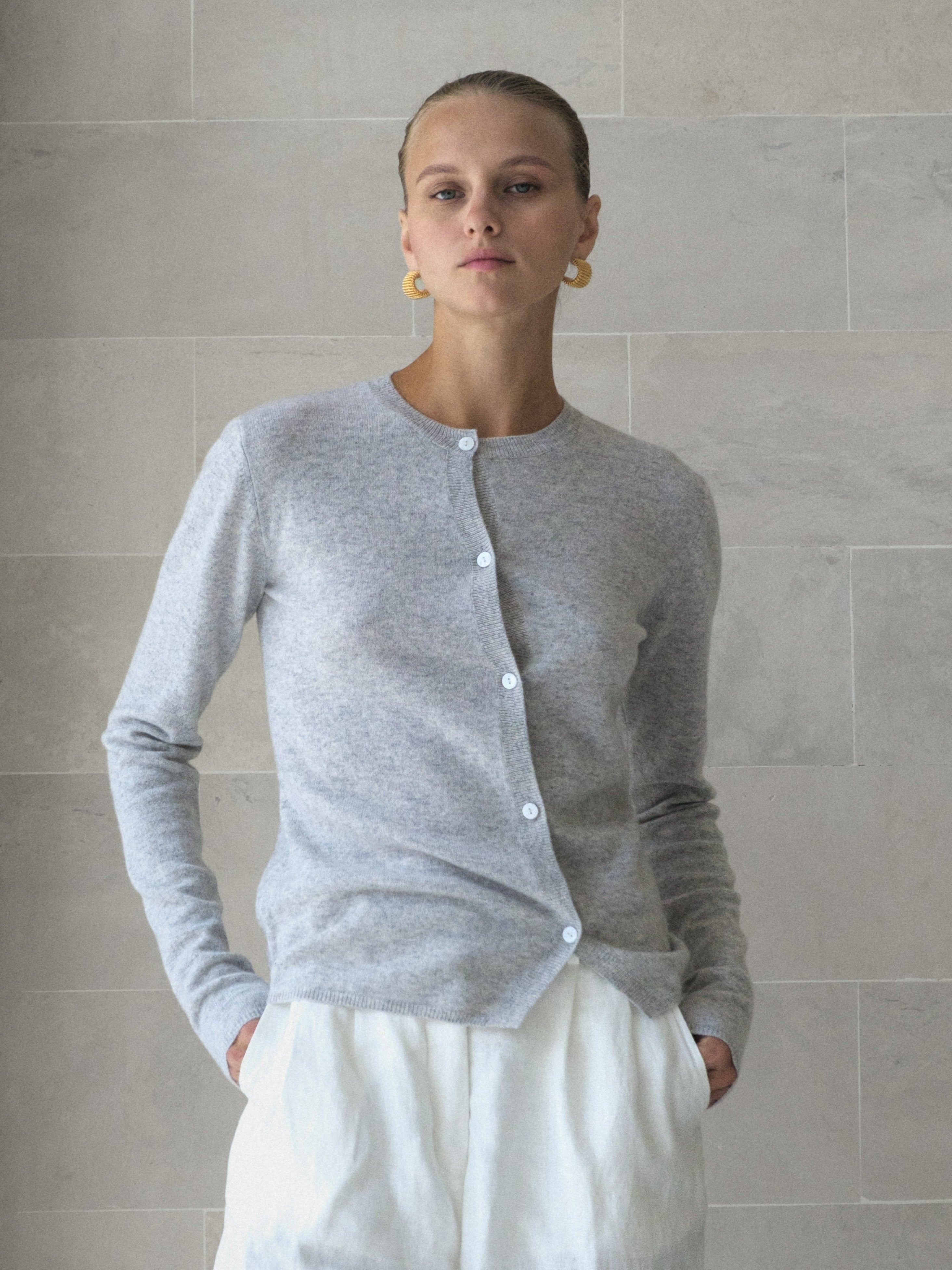 Cashmere Asymmetric Cardigan - l u • c i e e